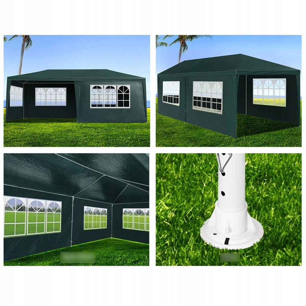 GARDEN PAVILION COMMERCIAL PARTY TENT 3x6 m + 6 SIDE WALLS Width 3 m