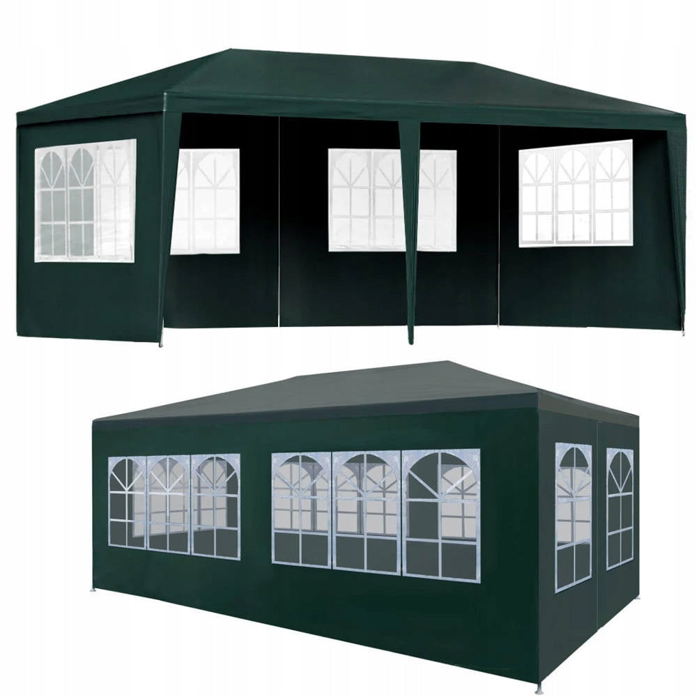 GARDEN PAVILION COMMERCIAL PARTY TENT 3x6 m + 6 SIDE WALLS