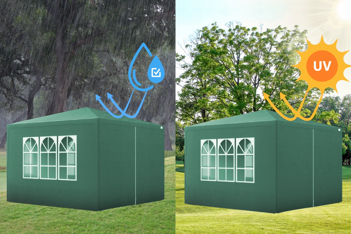 GARDEN PAVILION COMMERCIAL TENT PARTY GAZEBO 4 SIDE WALLS WINDOW XXL Manufacturer Go Garden