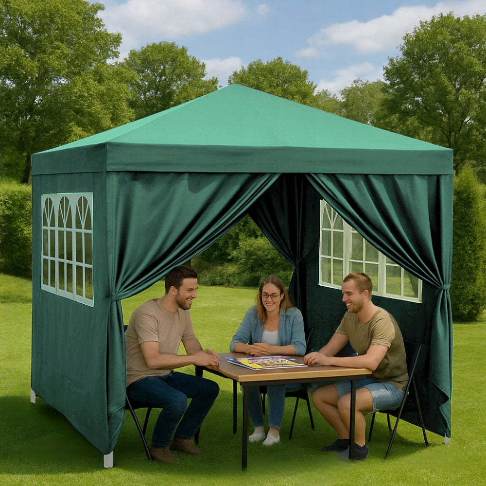 GARDEN PAVILION COMMERCIAL TENT PARTY GAZEBO 4 SIDE WALLS WINDOW XXL Packaging status original