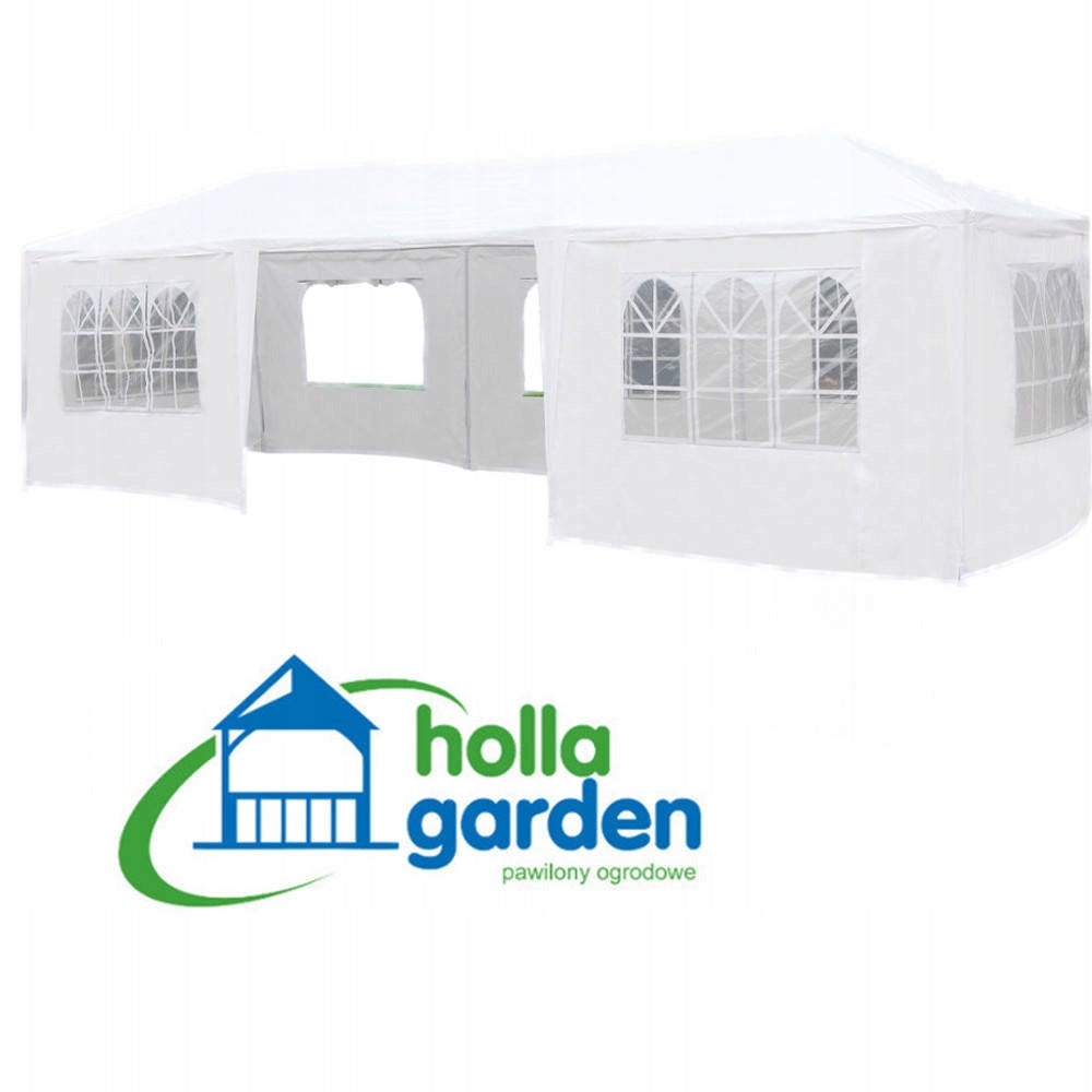 GARDEN PAVILION PARTY CATERING TENT WHITE 3x9 m + 8 WALLS Packaging status original