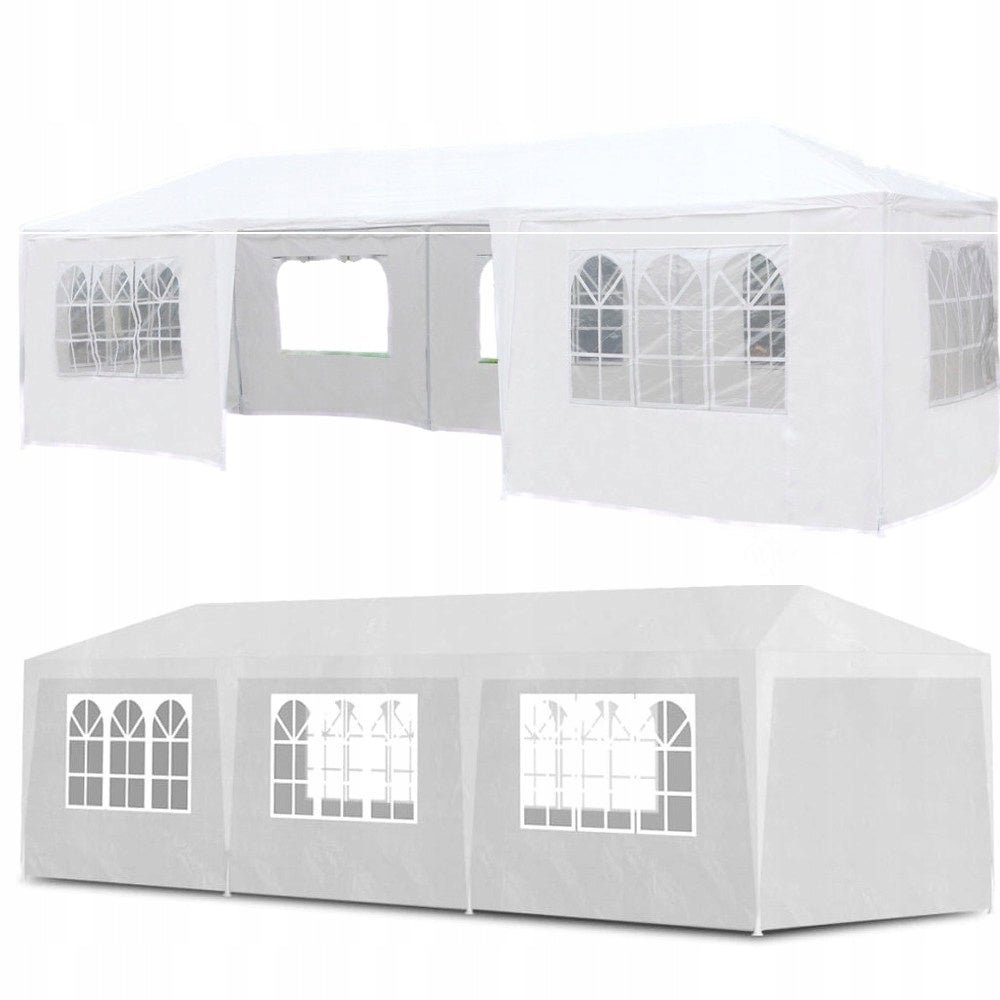 GARDEN PAVILION PARTY CATERING TENT WHITE 3x9 m + 8 WALLS