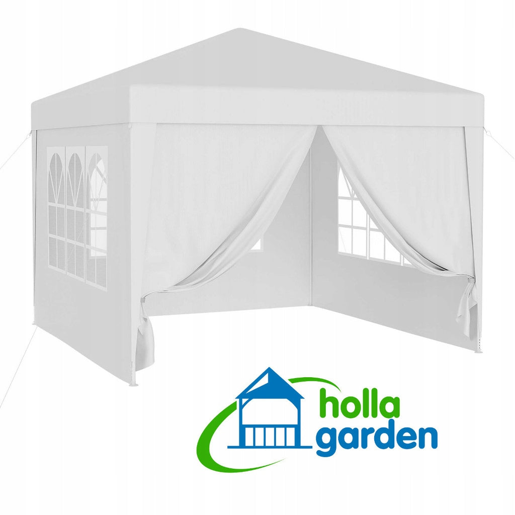 GARDEN PAVILION TENT COMMERCIAL GAZEBO 300 x 300 cm 4 WALLS WINDOW CASTLE Packaging status original