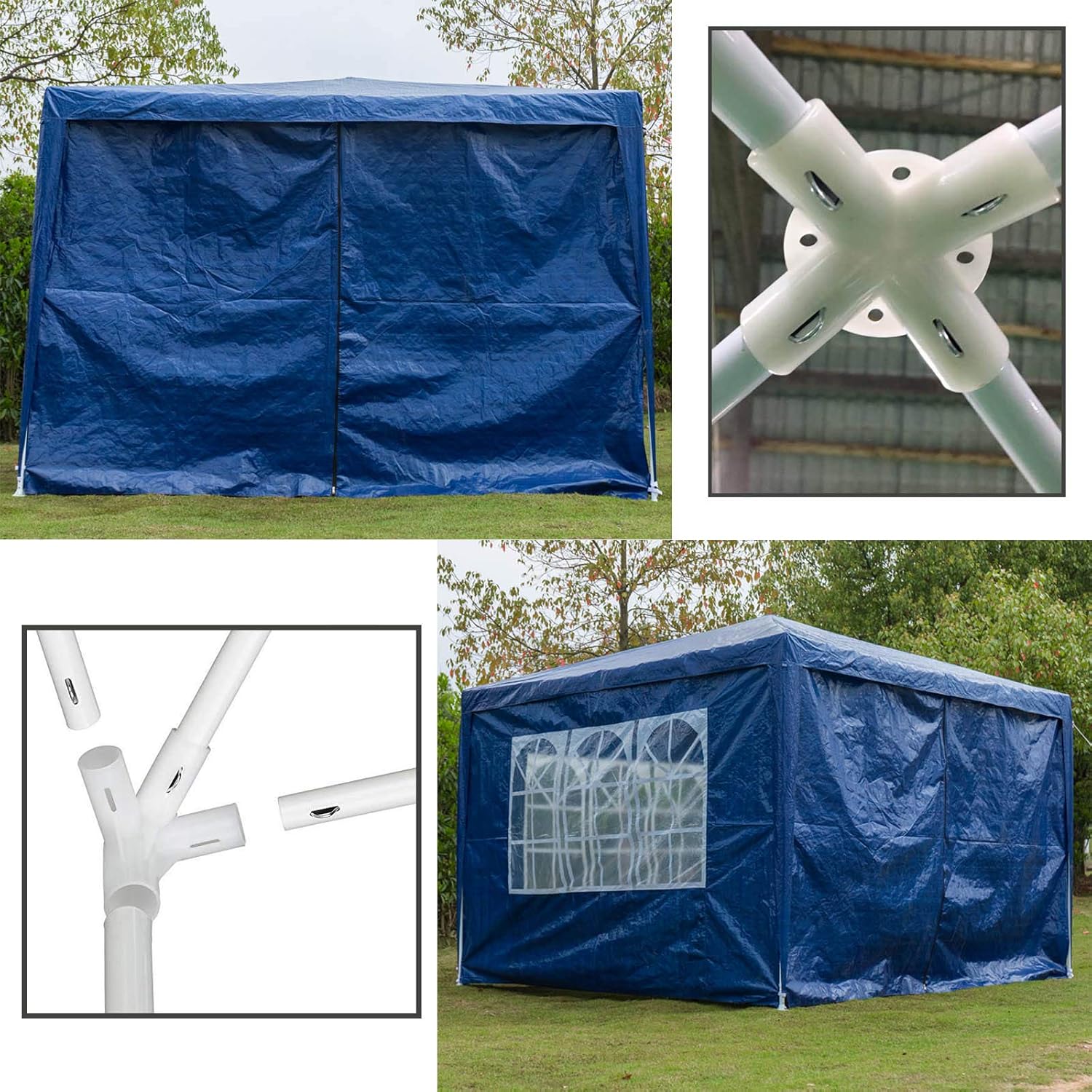 GARDEN PAVILION TENT COMMERCIAL GAZEBO 300 x 400 cm 4 WALLS WINDOW CASTLE Type pavilion