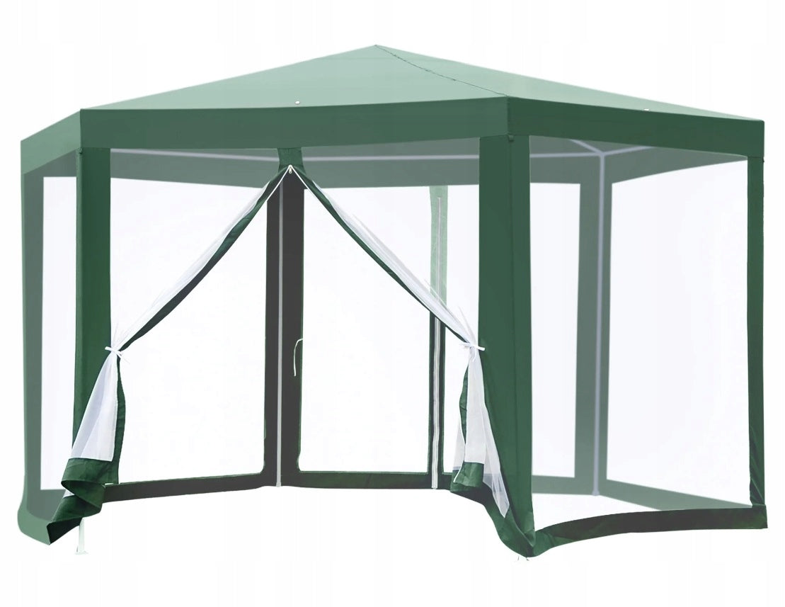GARDEN PAVILION TENT COMMERCIAL GAZEBO + MOSQUITO NET 4x4m