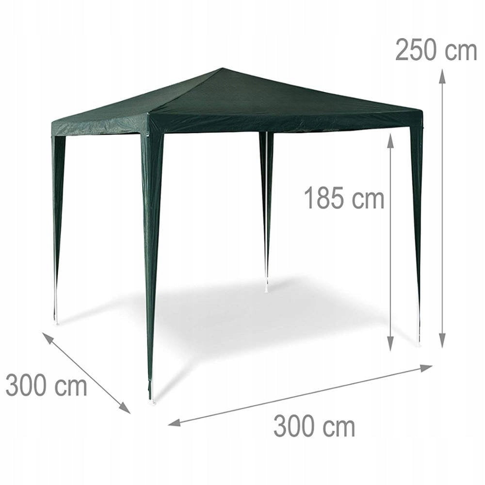 GARDEN PAVILION TRADE TENT 3x3 m GREEN Length 3 m