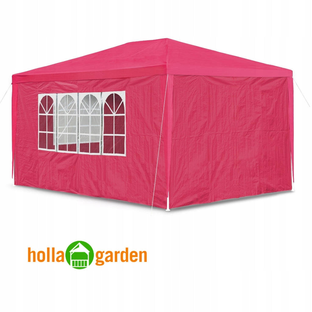 GARDEN PAVILION TRADE TENT 3x4 m + 4 WALLS WINDOW RED SOLID Packaging status original