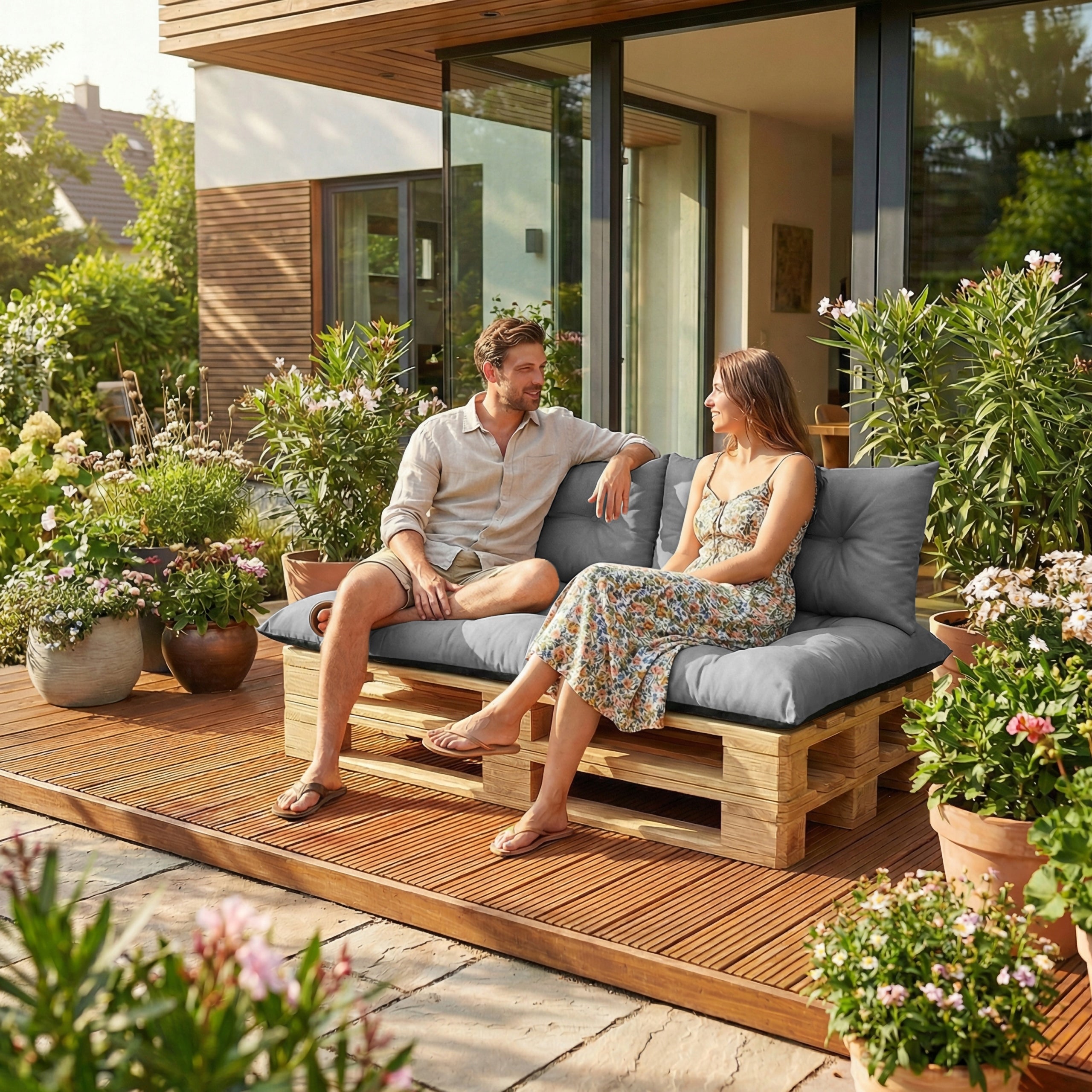 GARDEN PILLOWS FOR PALLETS FURNITURE WITH EURO PALLETS 120x80 CM WATERPROOF SET Manufacturer code Poduszki Wodoodporne Na Palety - 36240