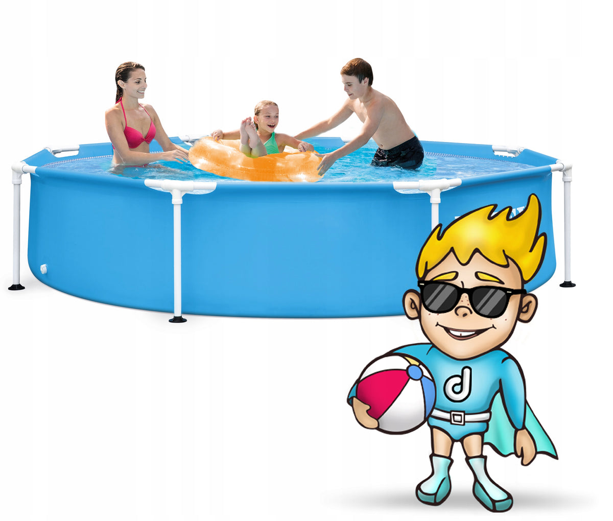 GARDEN POOL FRAME 244X51cm FOR CHILDREN ROUND INTEX 28205 SET 5in1 Packaging status original