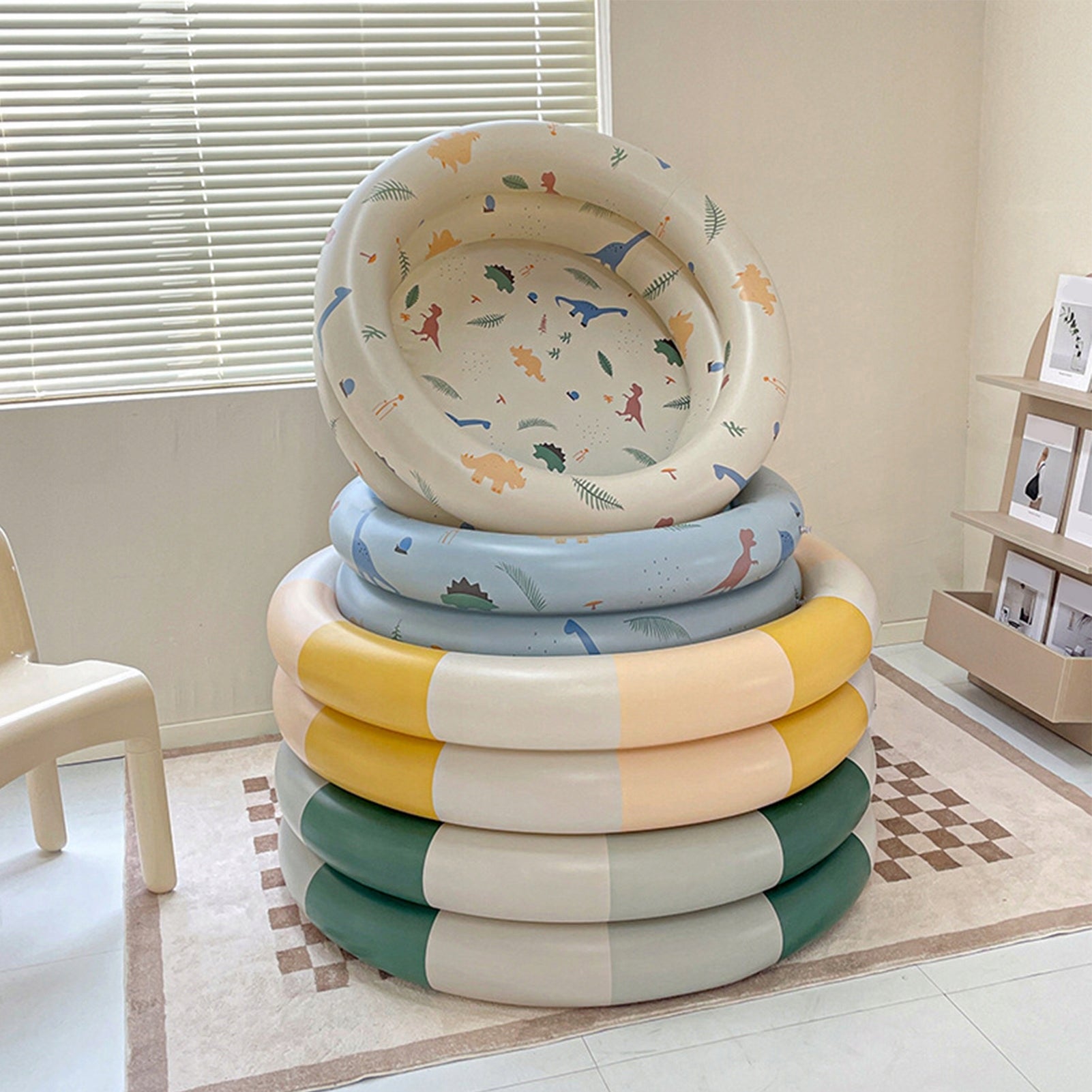 GARDEN POOL INFLATABLE ROUND RETRO FOR CHILDREN 115X30 CM GREEN Volume 1 l