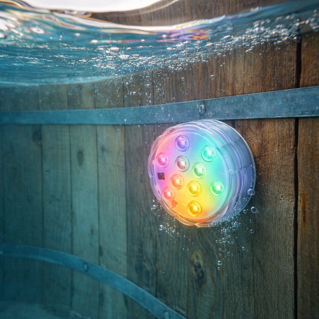 GARDEN POOL LIGHTING LED XL POOL LAMPS UNDERWATER HOOK SET Manufacturer code LAMPA JACUZZI 3W1 Z UCHWYTEM RGB na filtr