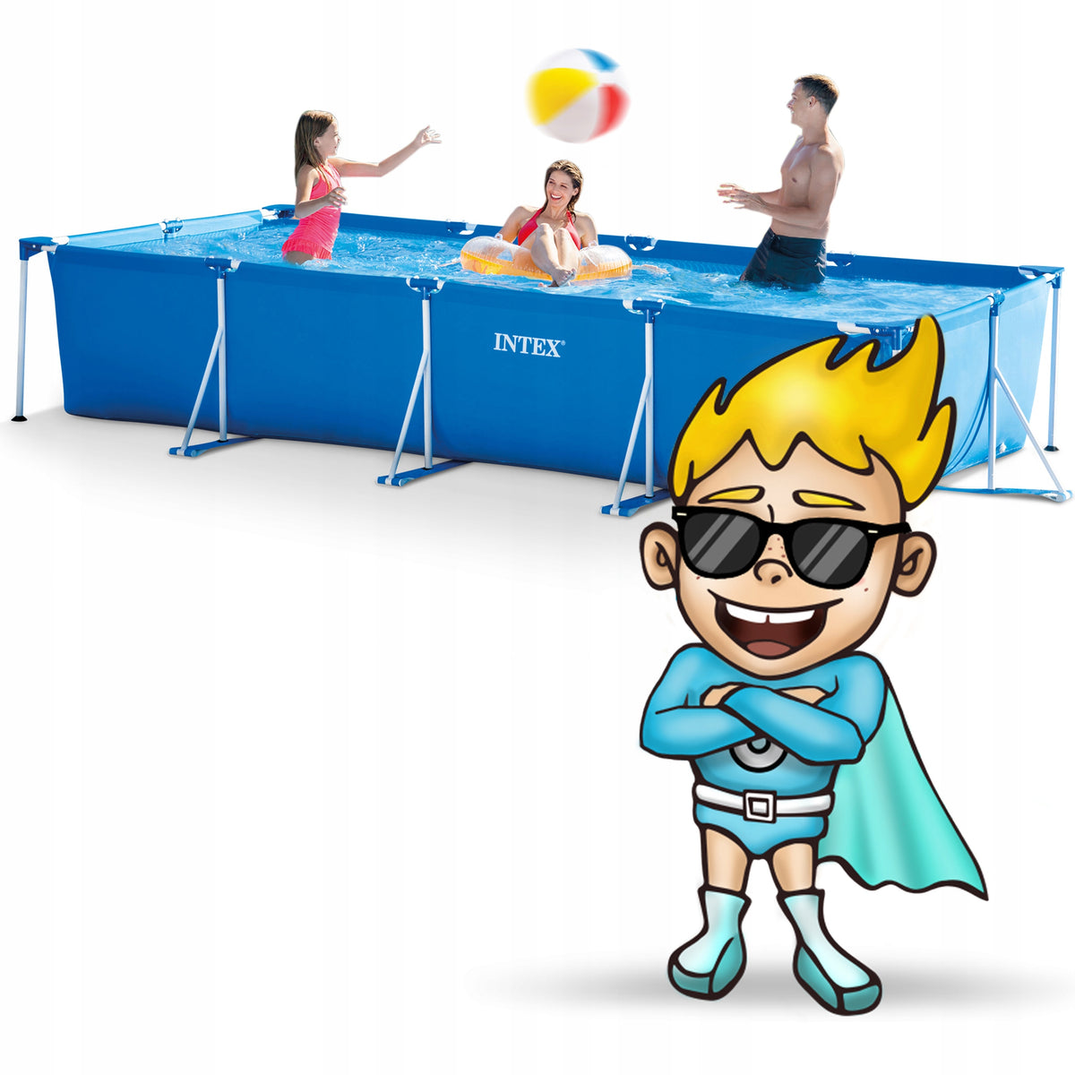 GARDEN POOL WITH PUMP 16w1 450x220x84cm INTEX 28274 FULL SET Packaging status original