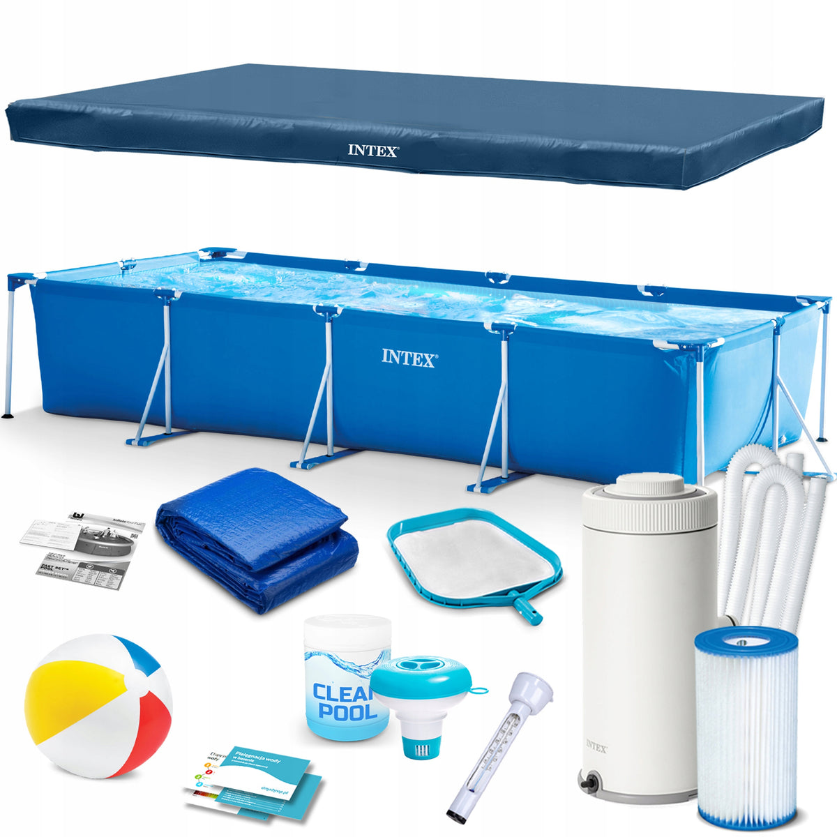 GARDEN POOL WITH PUMP 16w1 450x220x84cm INTEX 28274 FULL SET