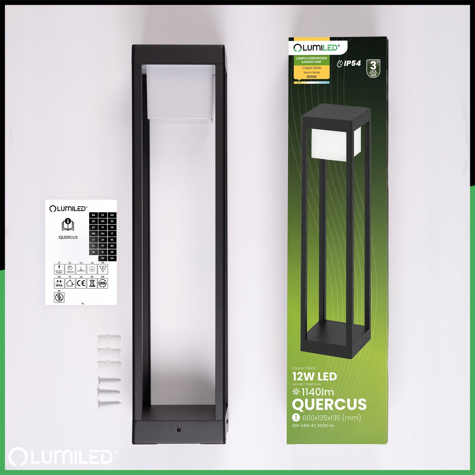 GARDEN POST Garden Lamp Outdoor LED 60cm 230V Waterproof Thread type built-in LED source