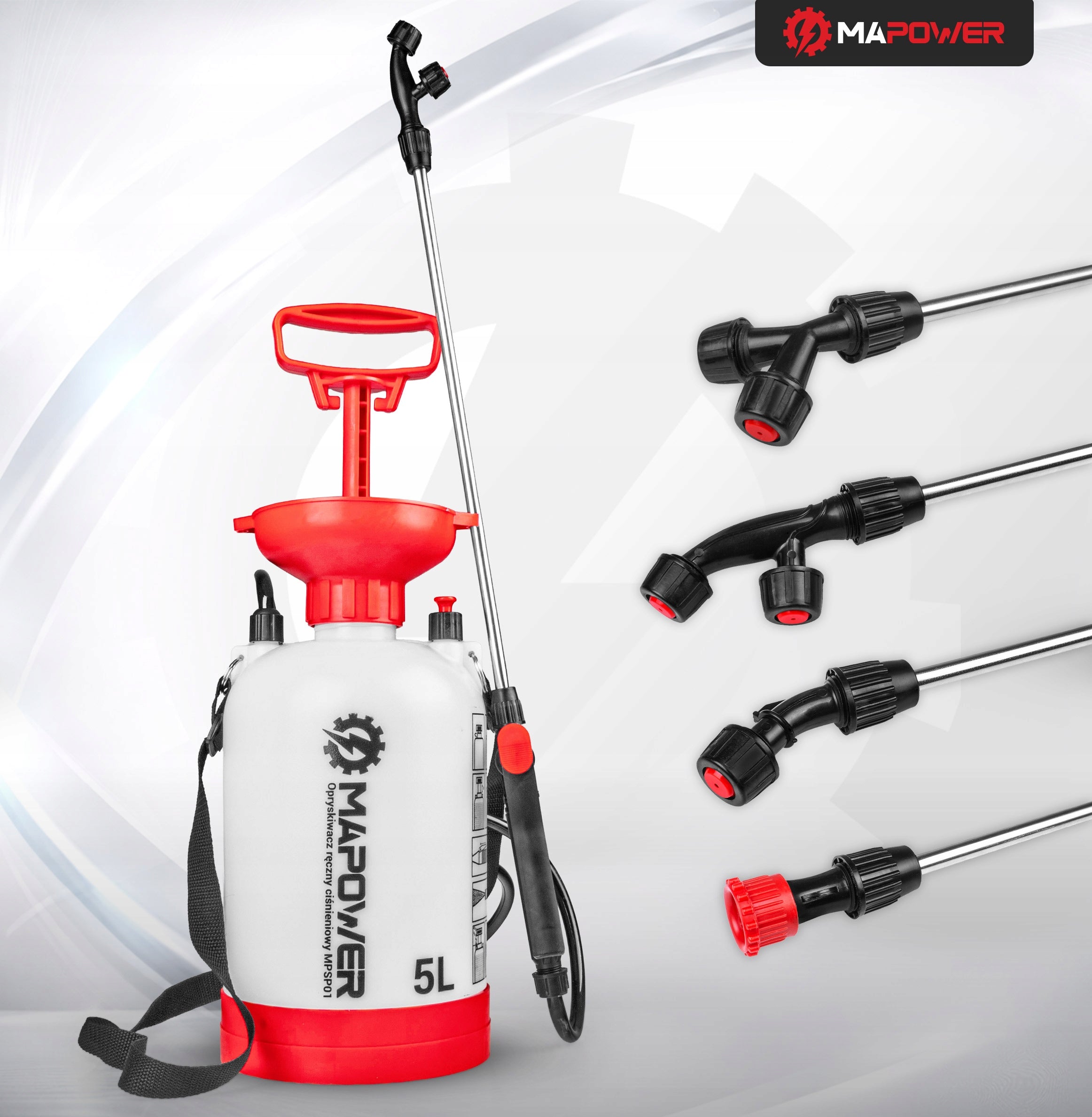 GARDEN PRESSURE HAND SPRAYER 5 L LANCE 170CM 3BAR STRONG MAPOWER Manufacturer code MPSP01