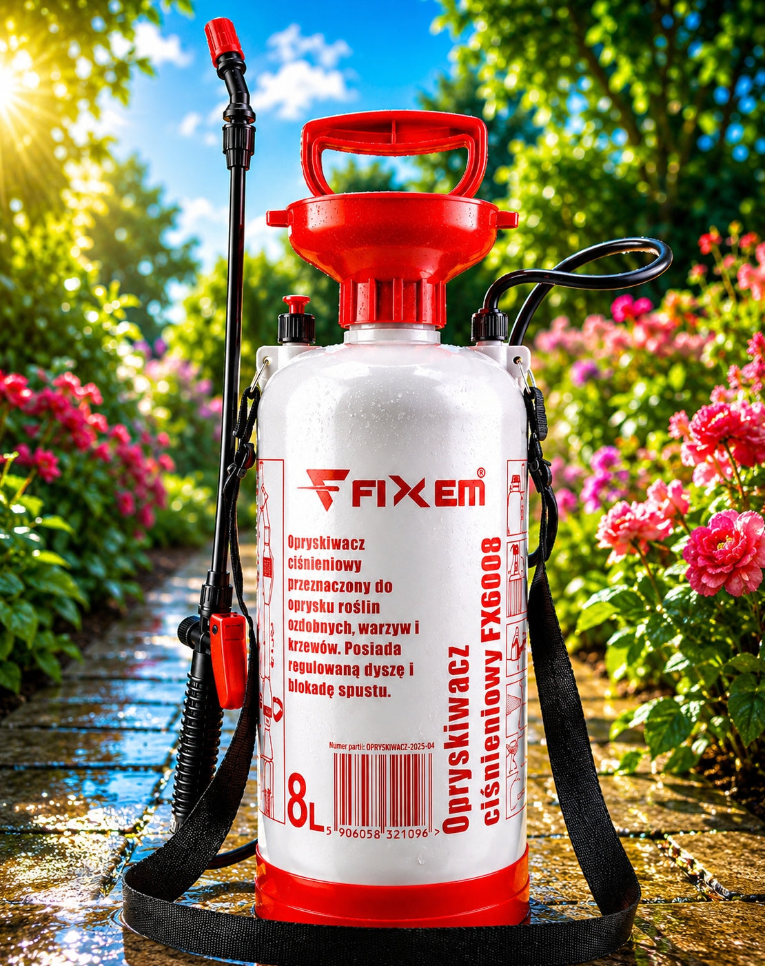 GARDEN PRESSURE HAND SPRAYER 8L NOZZLE ADJUSTMENT LANCE Manufacturer code FX6008