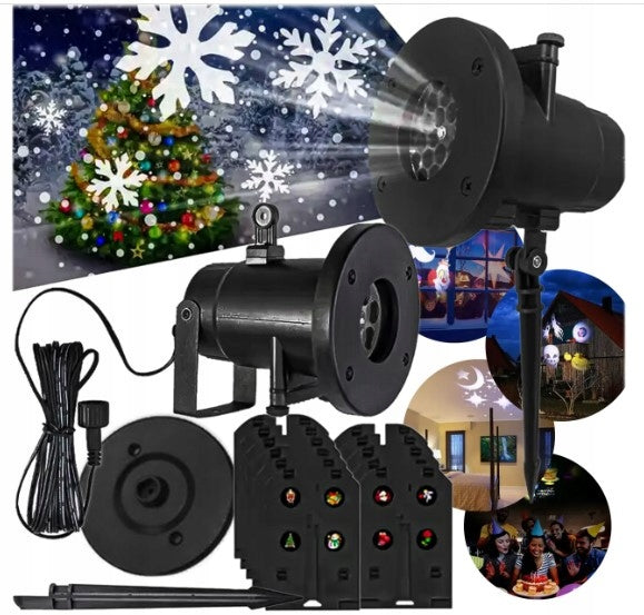 GARDEN PROJECTOR LASER CHRISTMAS HEADLIGHT FOR HOME 12 CARDS 48 DESIGNS Packaging status original