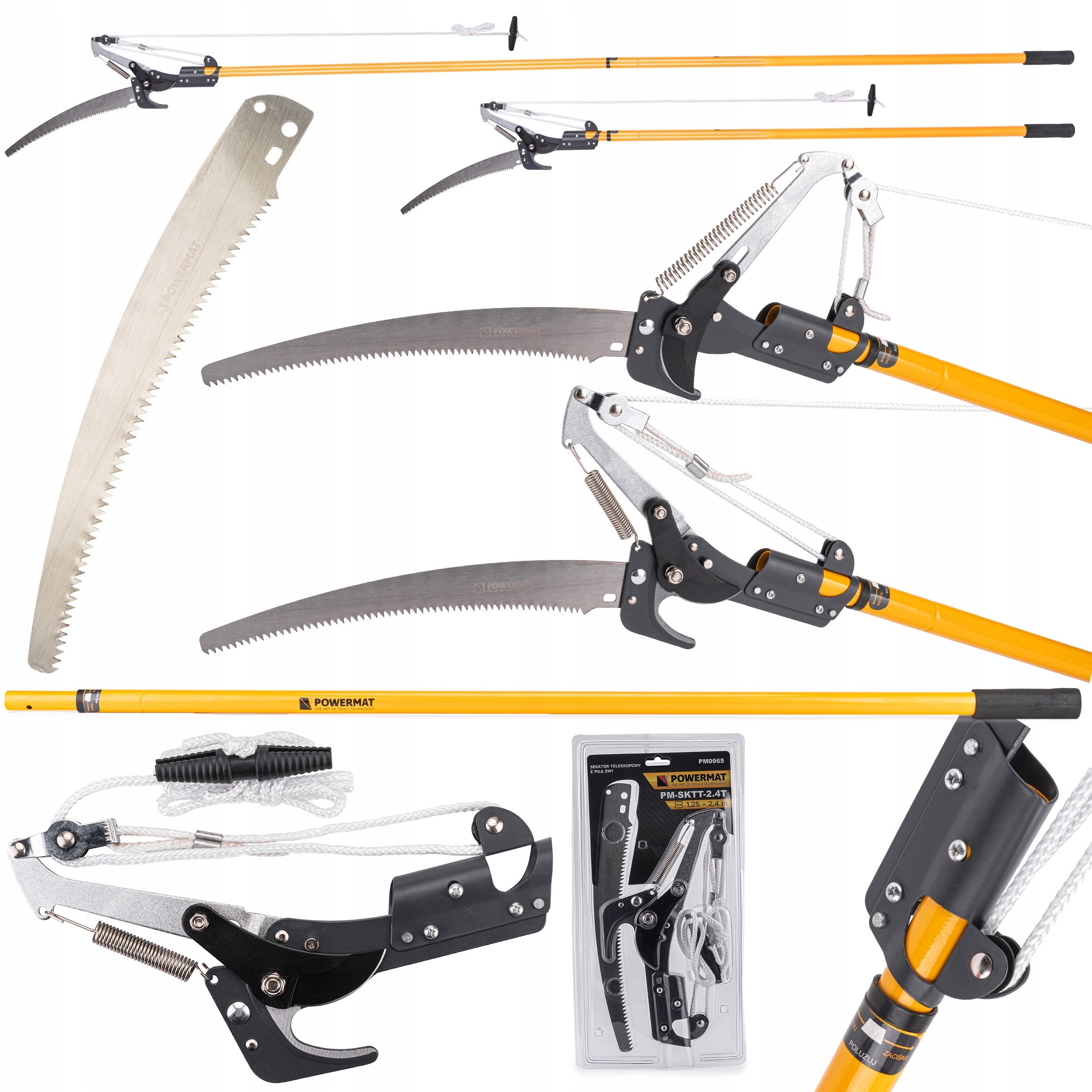 GARDEN PRUNER ON BOOM TELESCOPIC SAW 2in1 FOR TREE BRANCHES 240CM