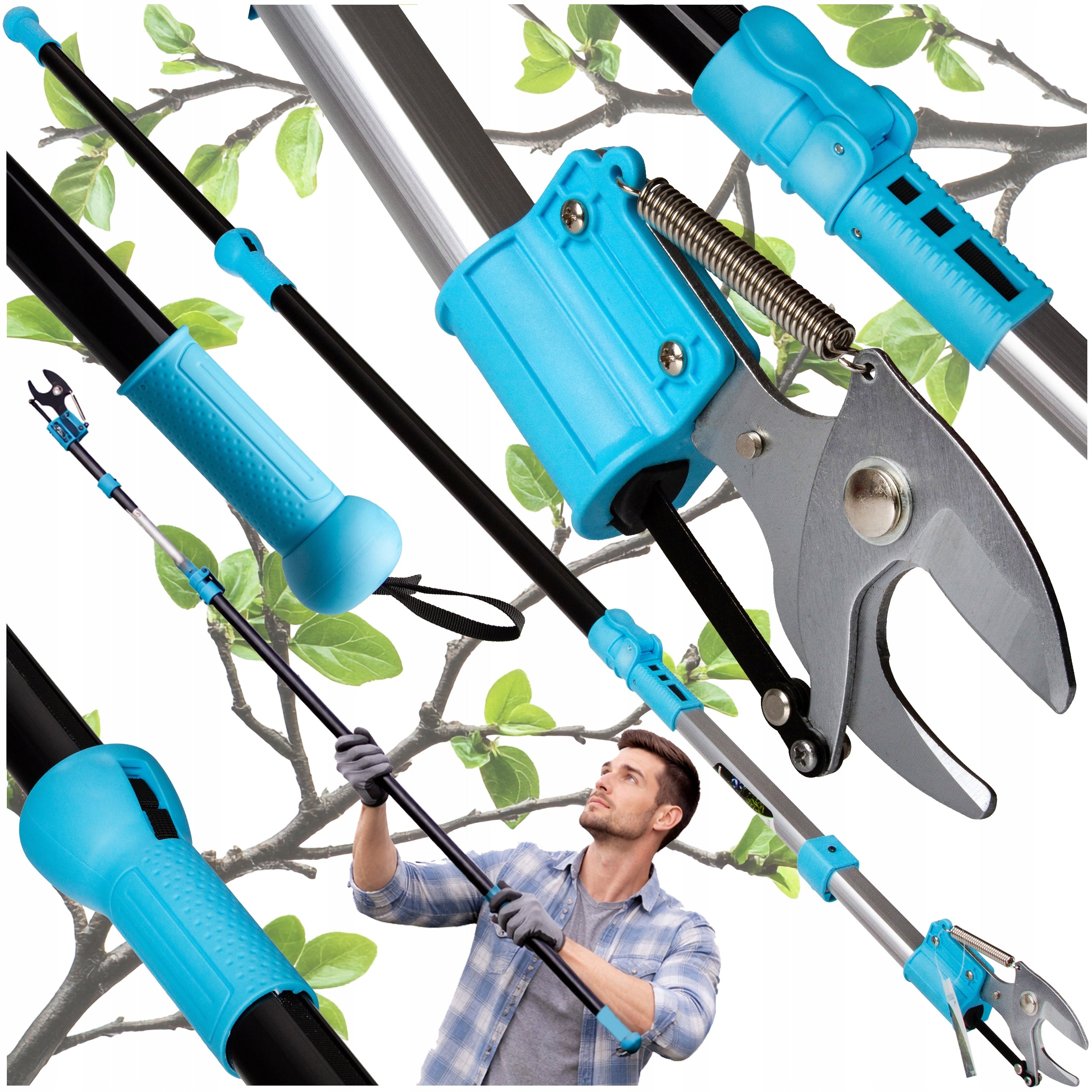 GARDEN PRUNER TELESCOPIC BOOM 4M Pruning shear on boom cutting 30mm