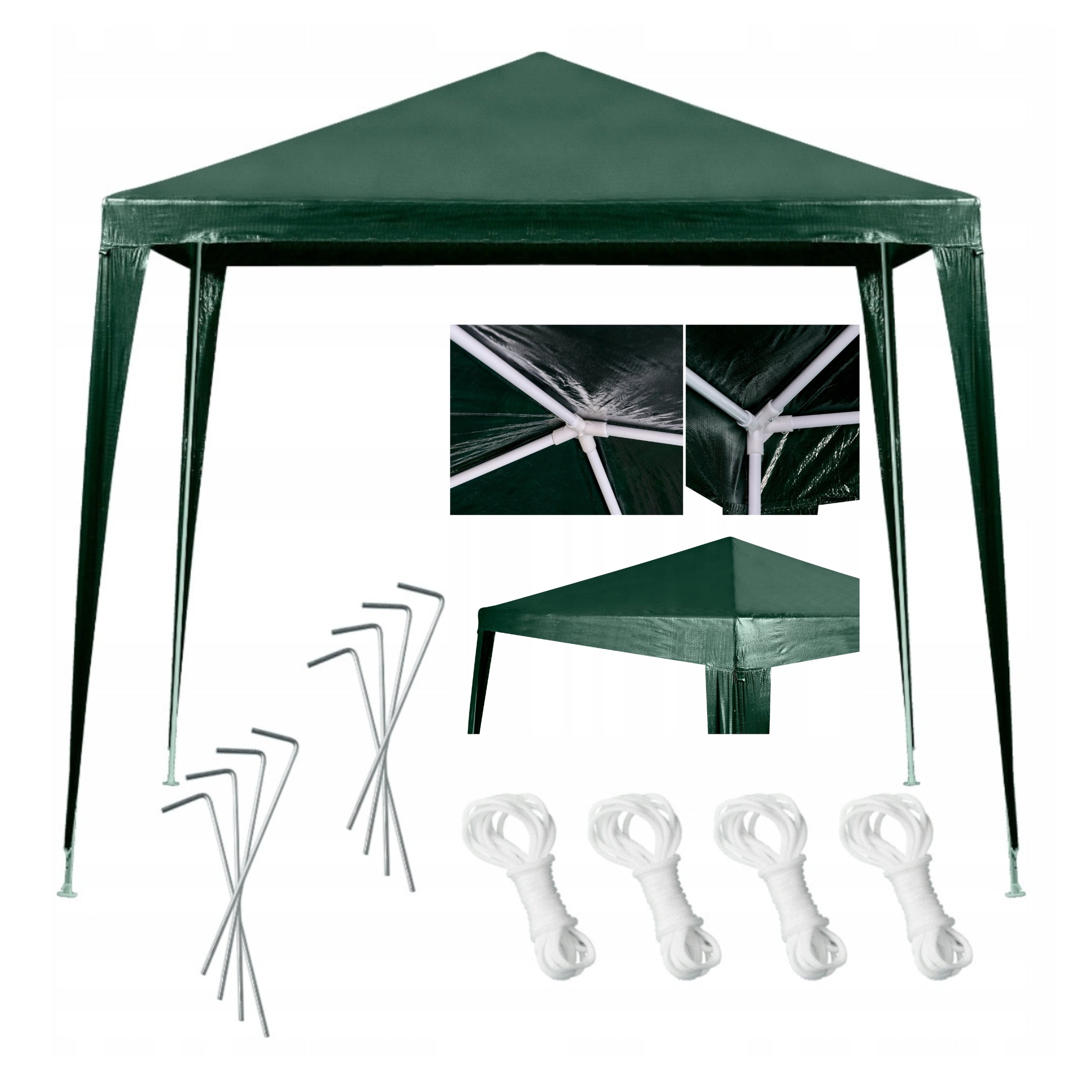 GARDEN Pavilion 2,5x2,5m TENT Commercial Stable Frame Gazebo Green Manufacturer KIK