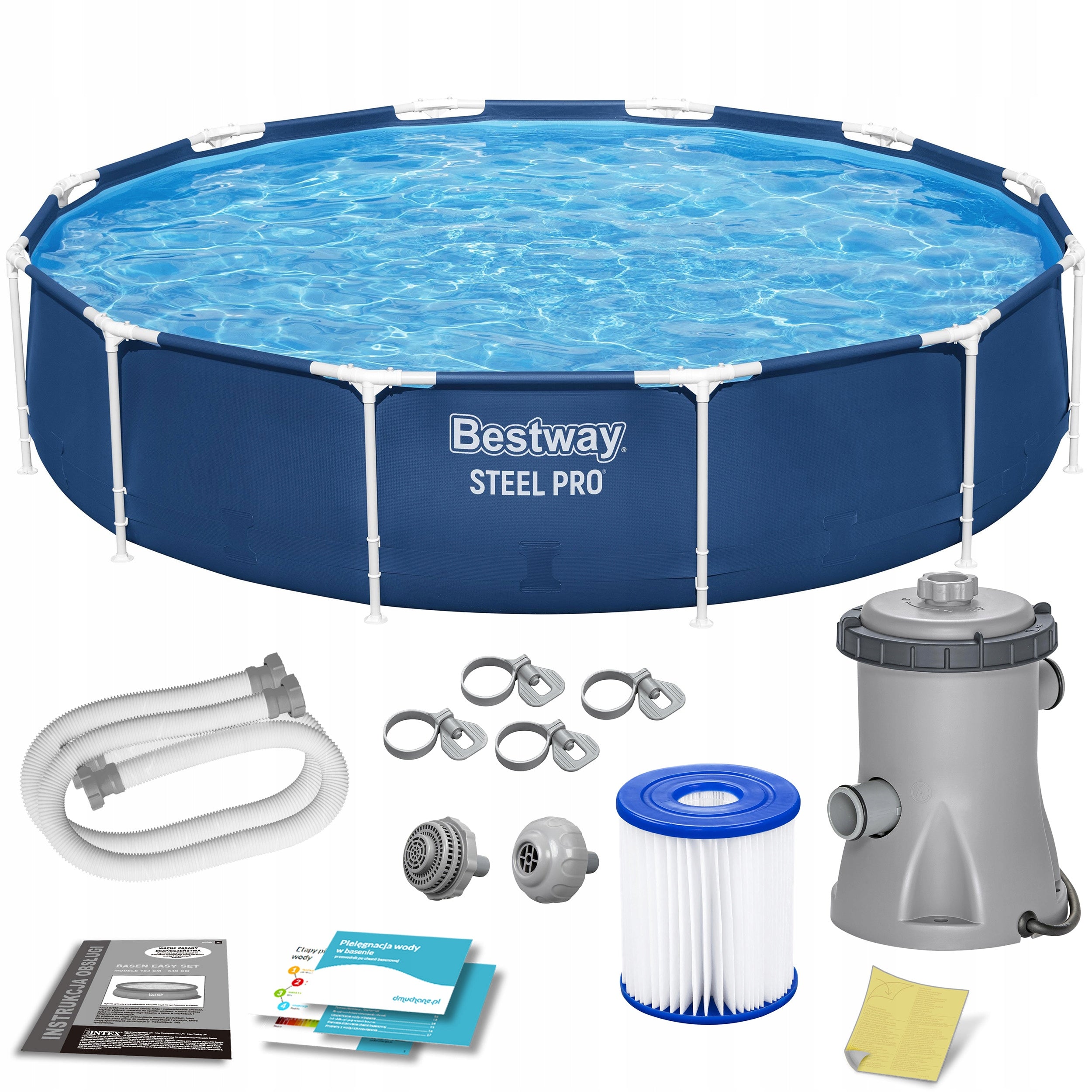 GARDEN RACK POOL ROUND FAMILY PUMP 366x76cm Bestway 9in1