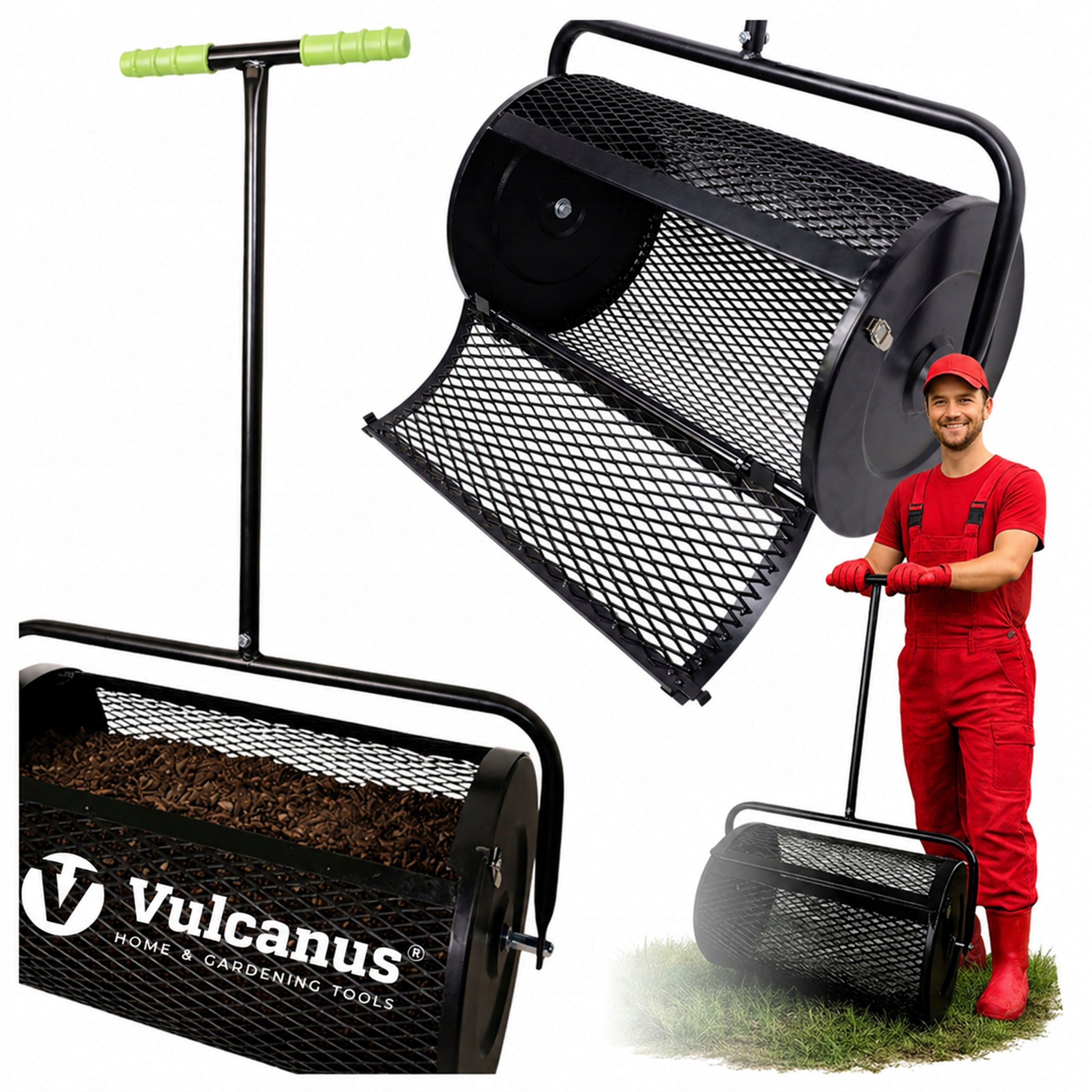 GARDEN ROLLER Mesh COMPOST FERTILIZER spreader Seed spreader Polish