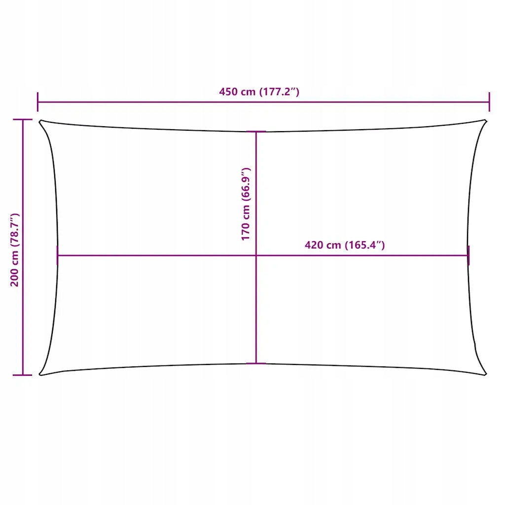 GARDEN SAIL Rectangular 2x4.5 m Anthracite Sun Protection for Terrace Length 201 cm