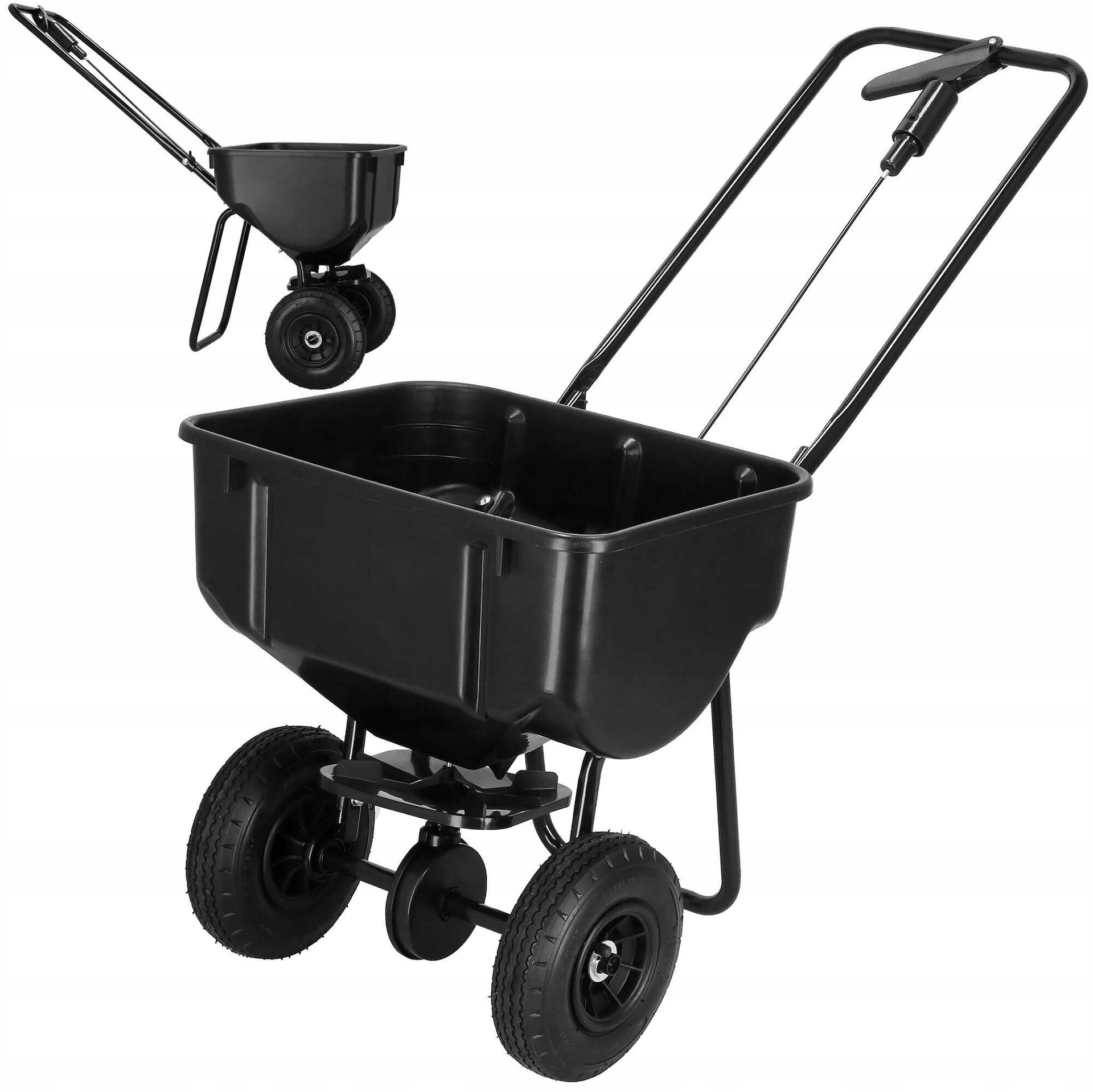 GARDEN SEED DRILL ON WHEELS 44L UNIVERSAL GRASS FERTILIZER SEED SPREADER Packaging status original
