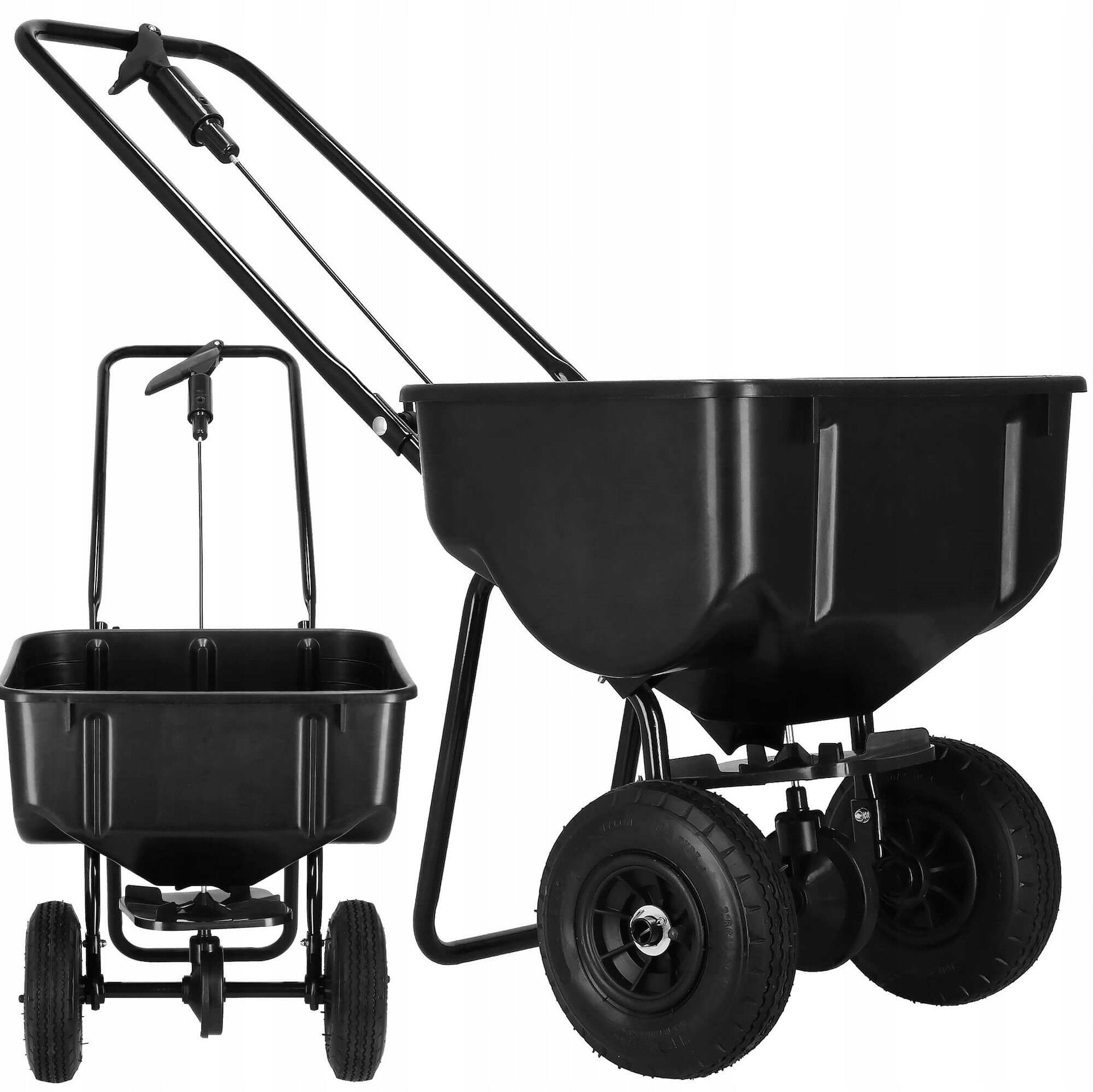 GARDEN SEED DRILL ON WHEELS 44L UNIVERSAL GRASS FERTILIZER SEED SPREADER