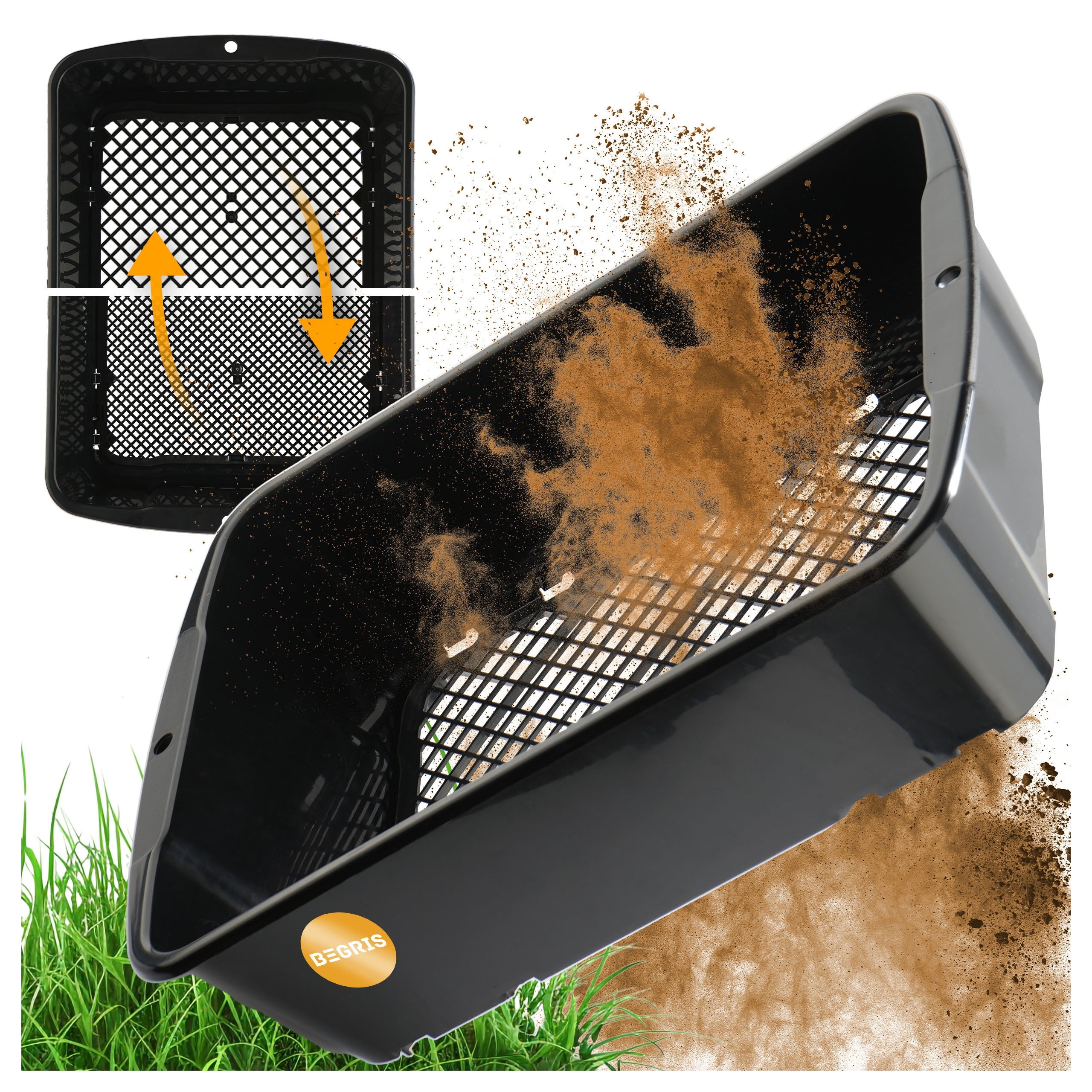 GARDEN SIEVE ADJUSTABLE FOR SIFTING SOIL STONE COMPOST STRAINER 39 CM Brand Begris