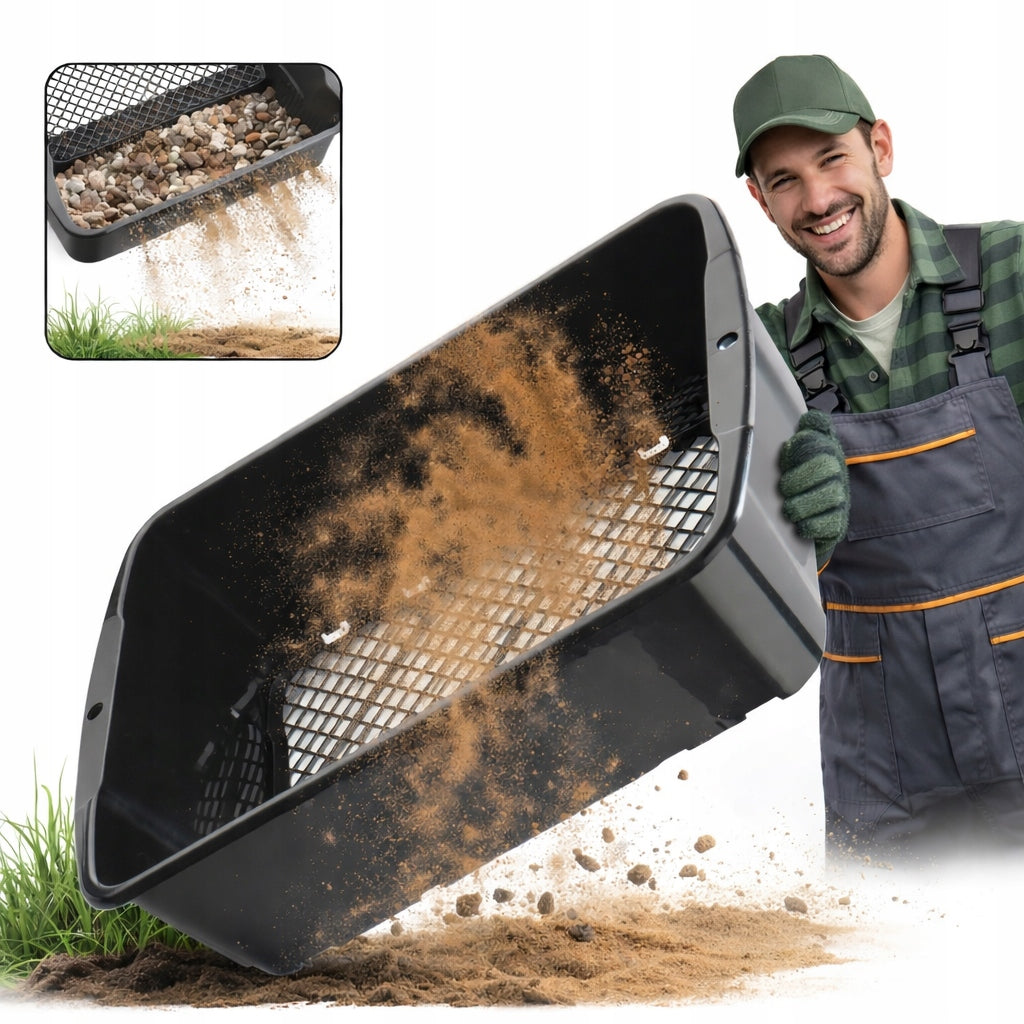 GARDEN SIEVE ADJUSTABLE FOR SIFTING SOIL STONE COMPOST STRAINER 39 CM