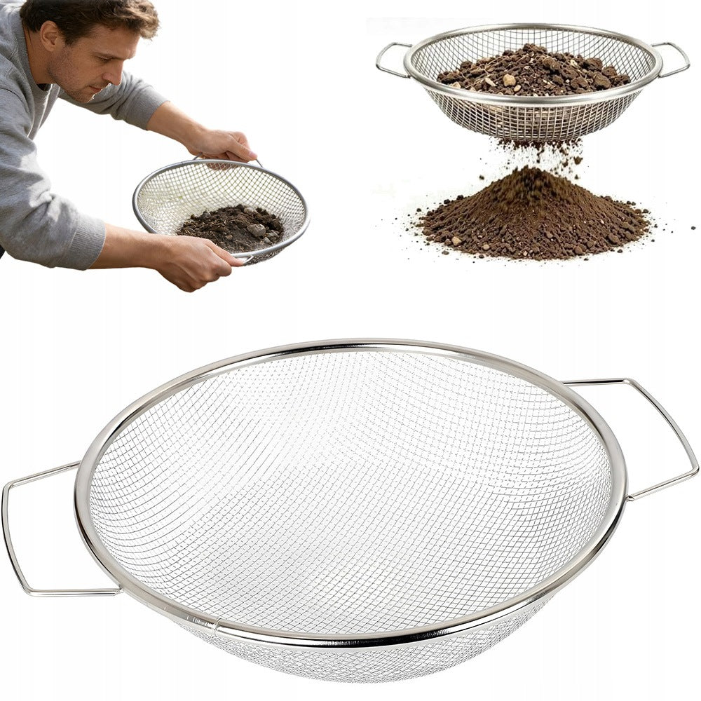 GARDEN SIEVE FOR SIFTING BARK COMPOST SOIL 30CM 2IN1 APERTURE 6 MM