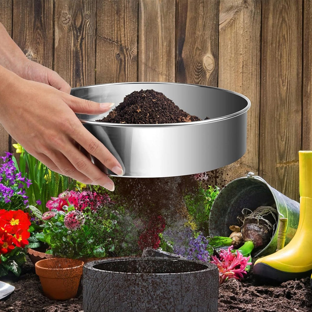 GARDEN SIEVE Metal WITH 5 INTERCHANGEABLE INSERTS FOR SOIL AND COMPOST Brand no brand