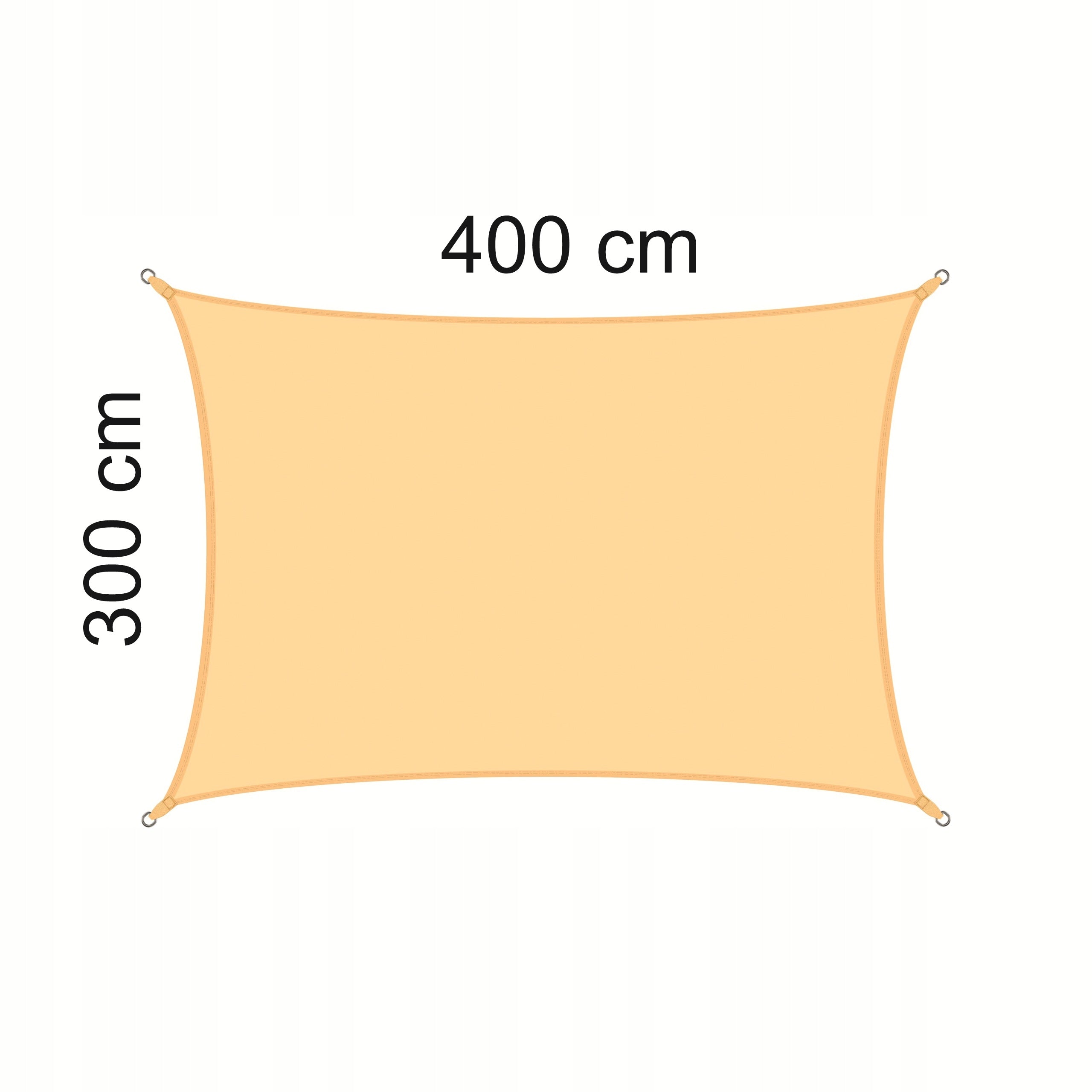 GARDEN SUN SAIL 4x3 m - Rectangular Shader Waterproof Main material fabric
