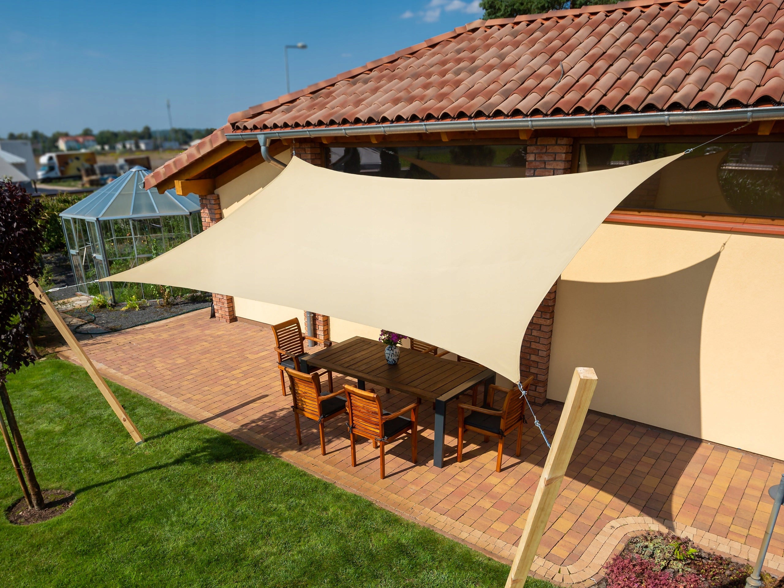 GARDEN SUN SAIL 4x3 m - Rectangular Shader Waterproof Packaging status original