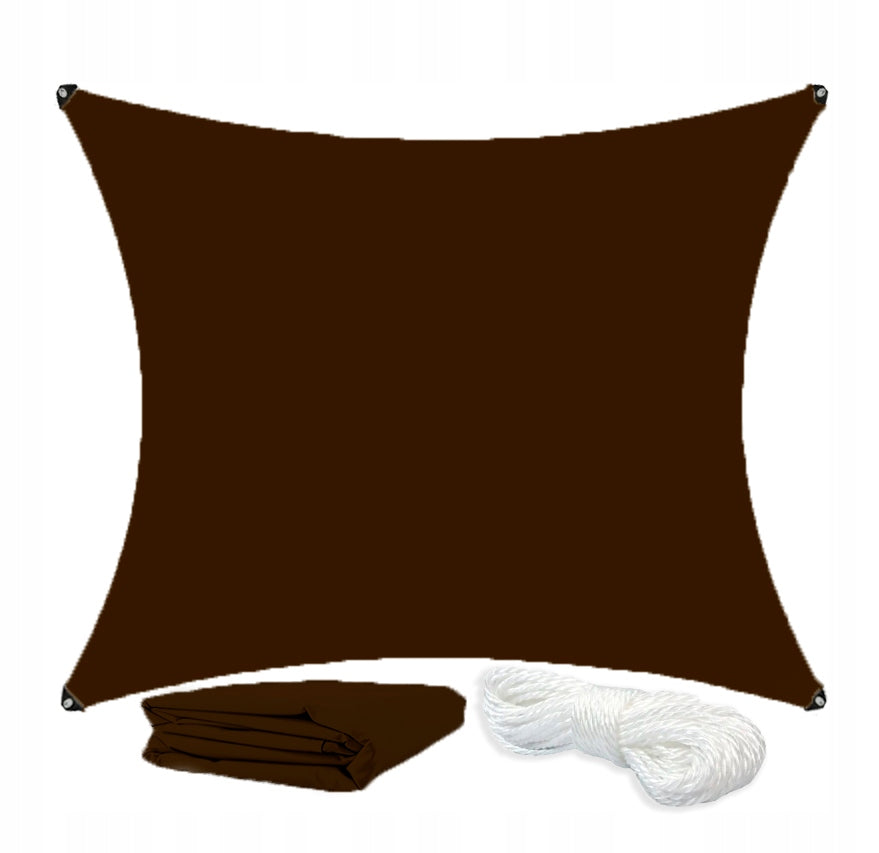 GARDEN SUN SAIL WATERPROOF 4x3 BROWN AWNING SHADDER