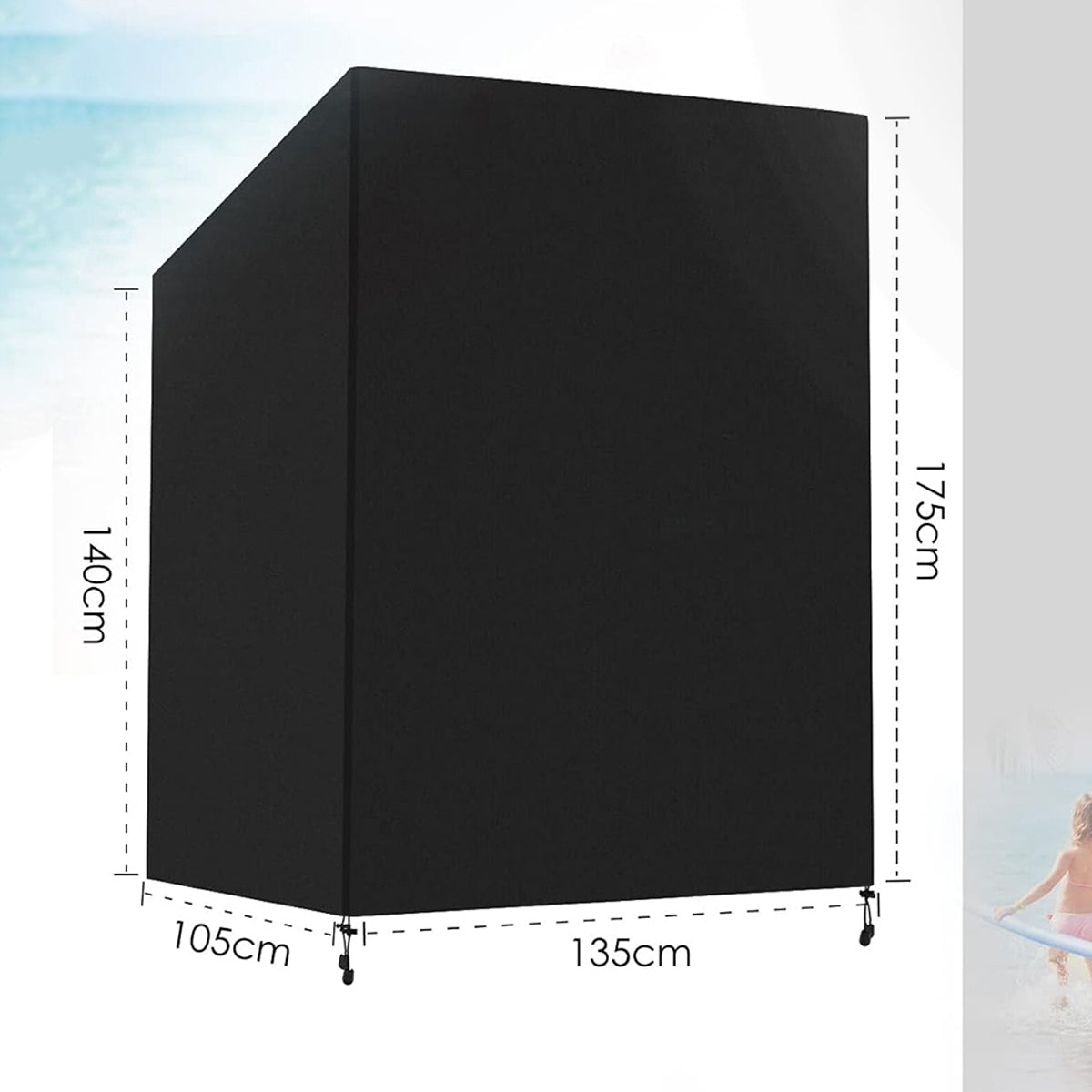 GARDEN SWING COVER WEATHERPROOF BLACK Manufacturer no brand