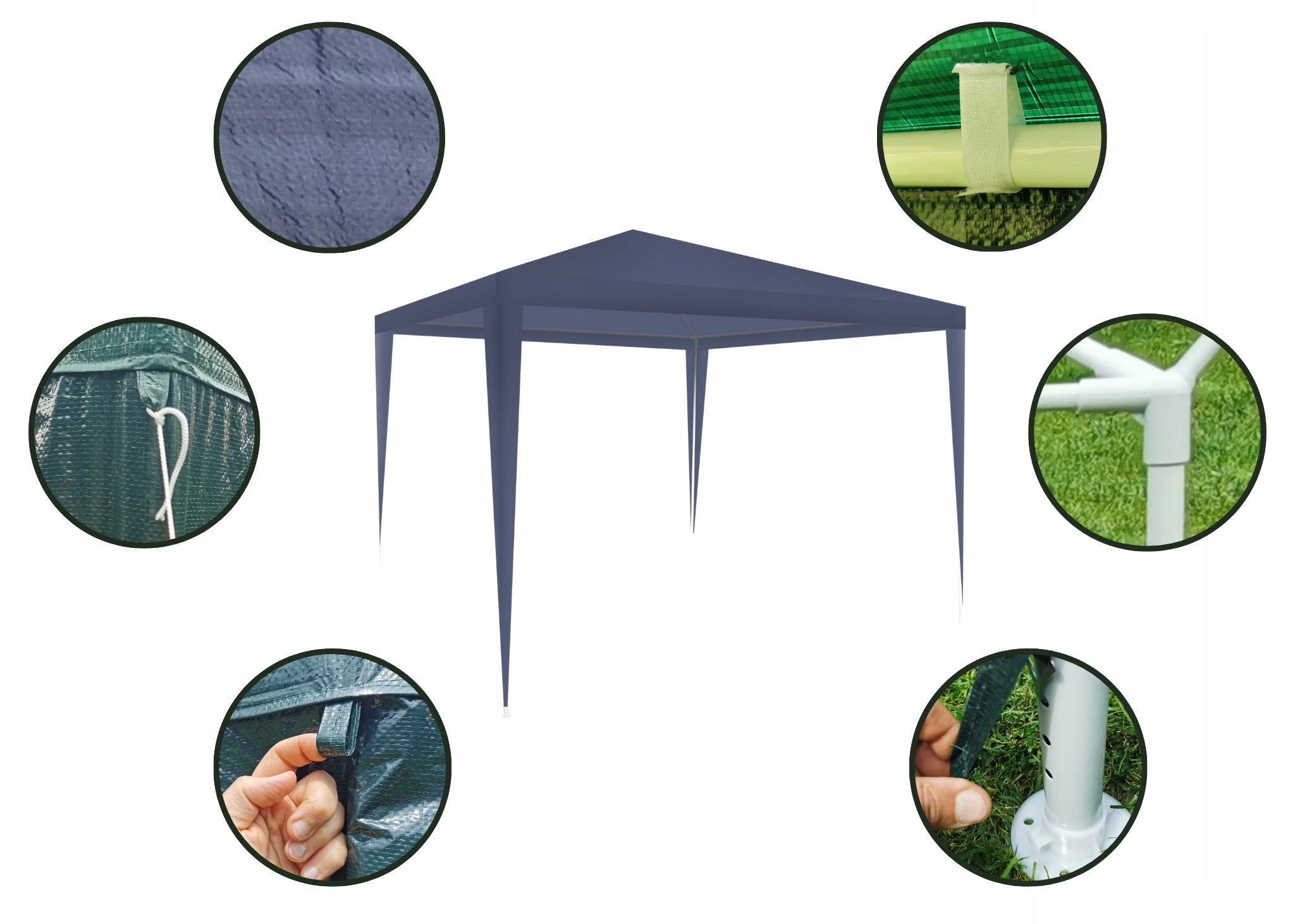 GARDEN TENT CLICK 3X3 BLUE WITHOUT WALLS PAVILION GAZEBO Manufacturer Namaxa