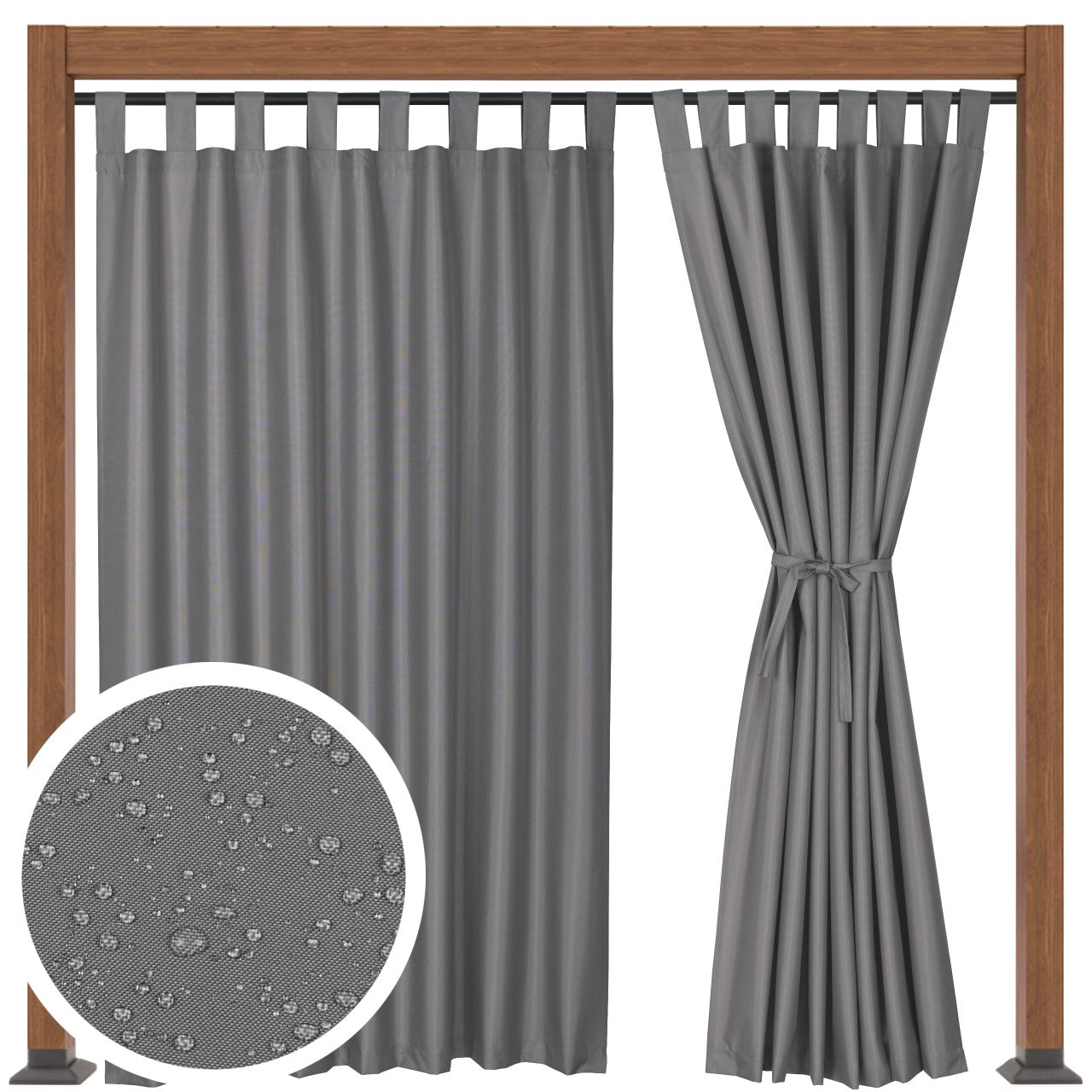 GARDEN TERRACE CURTAIN GARDEN TERRACE CURTAINS R 155x220 grey