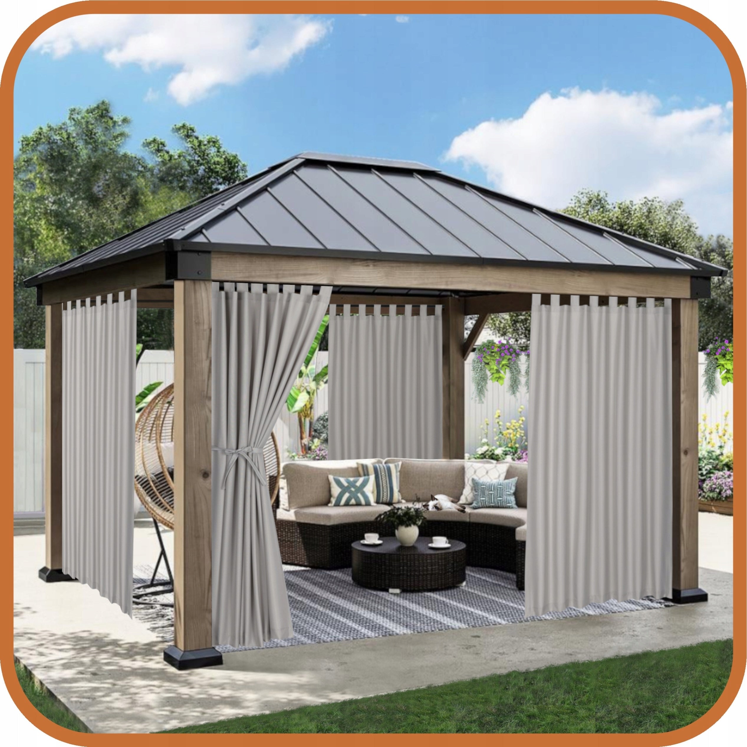 GARDEN TERRACE CURTAIN GARDEN TERRACE CURTAINS R 155x220 light grey Height 2.2 m