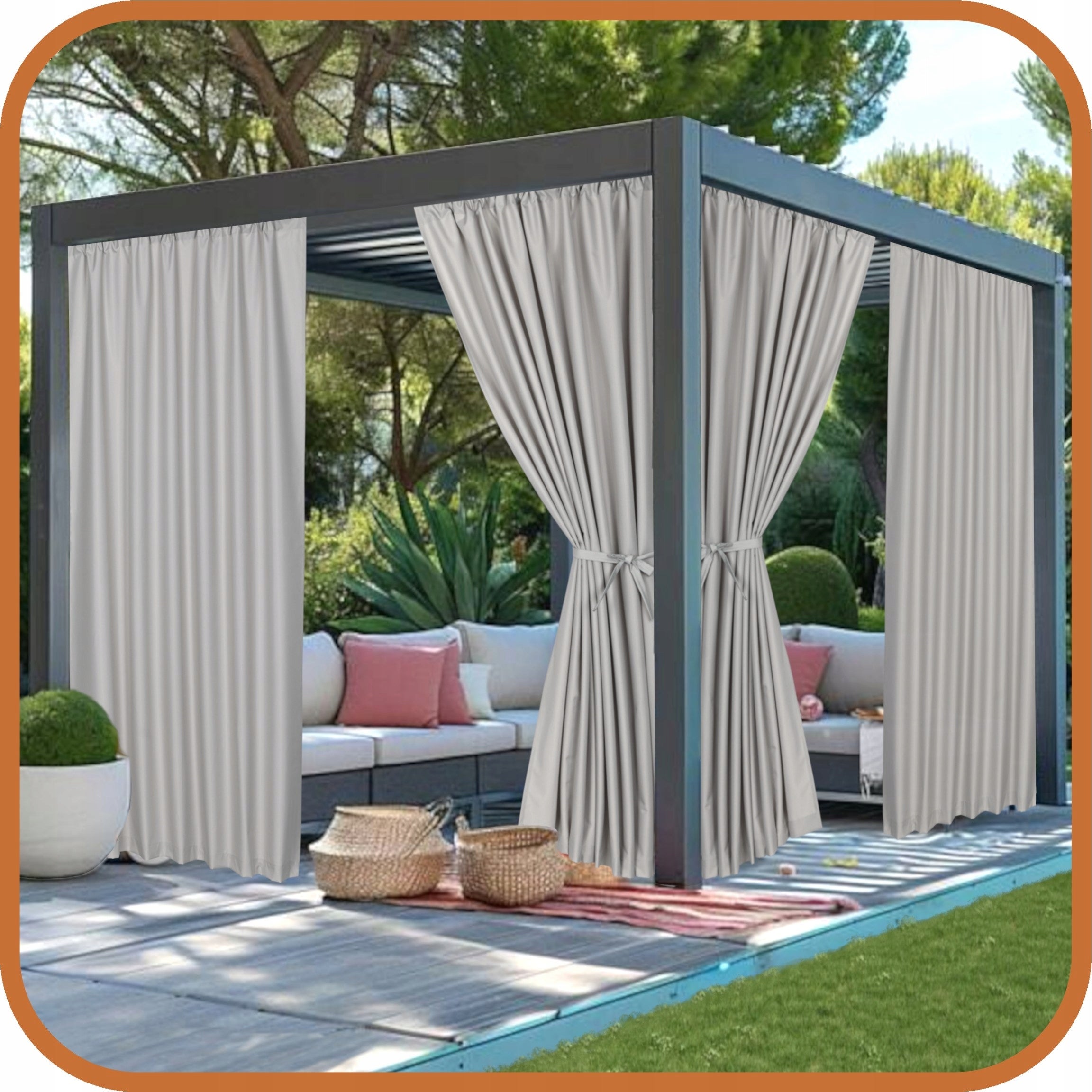 GARDEN TERRACE CURTAIN GARDEN TERRACE CURTAINS T 155x220 light grey Number of side walls none