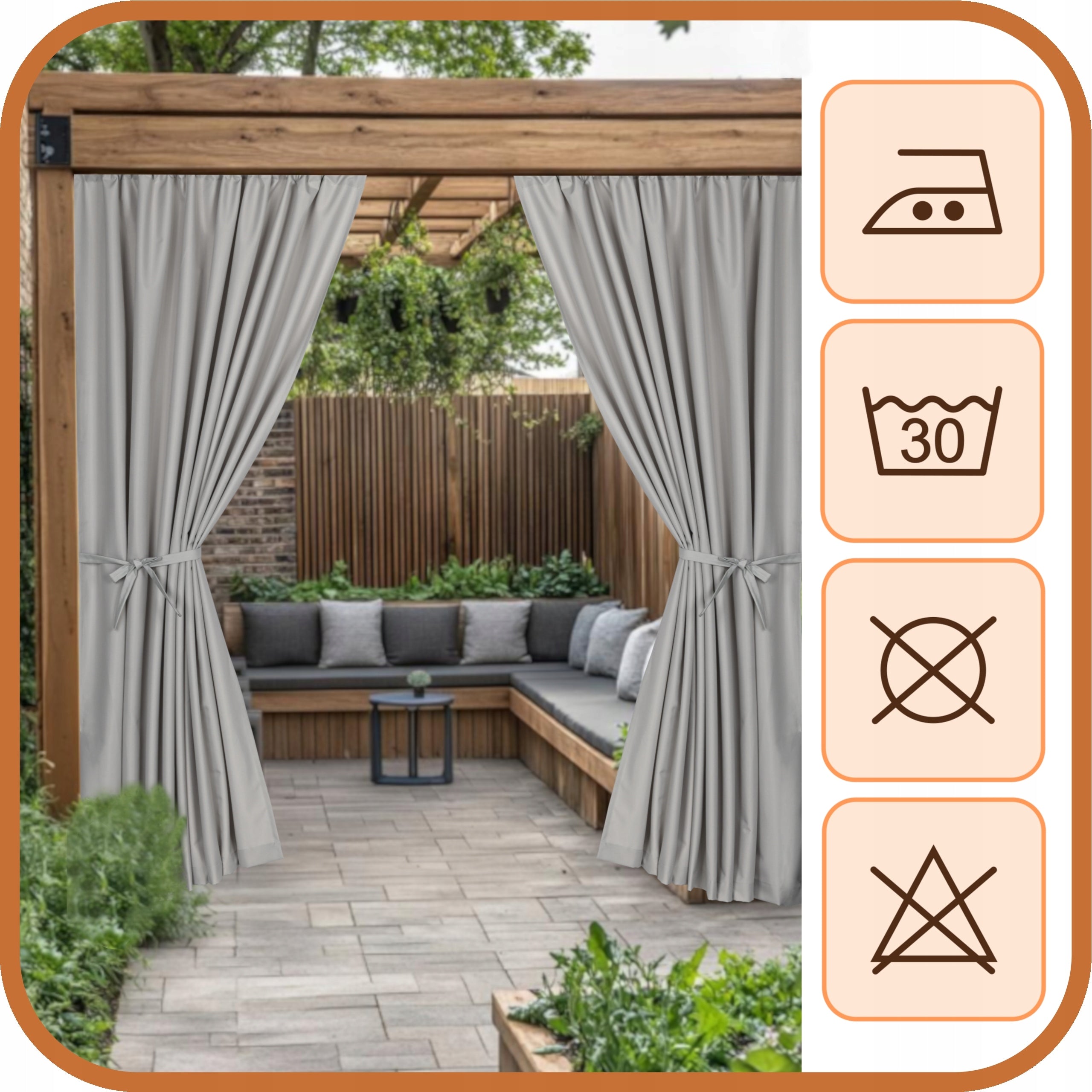 GARDEN TERRACE CURTAIN GARDEN TERRACE CURTAINS T 155x220 light grey Type other