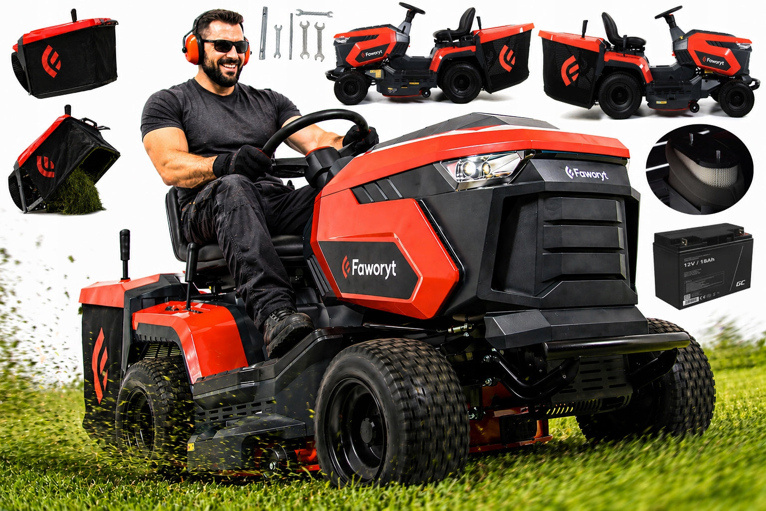 GARDEN TRACTOR FAWORYT MOWER 84 CM ENGINE LONCIN 250L FULL