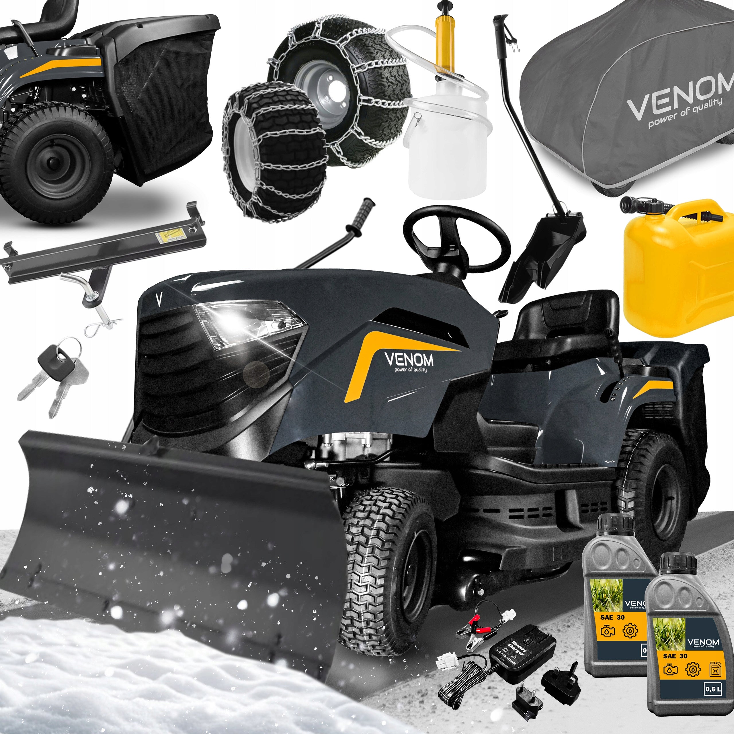 GARDEN TRACTOR VENOM BY STIGA 84 CM 450 MULCHING PLOUGH SNOW BLOWER