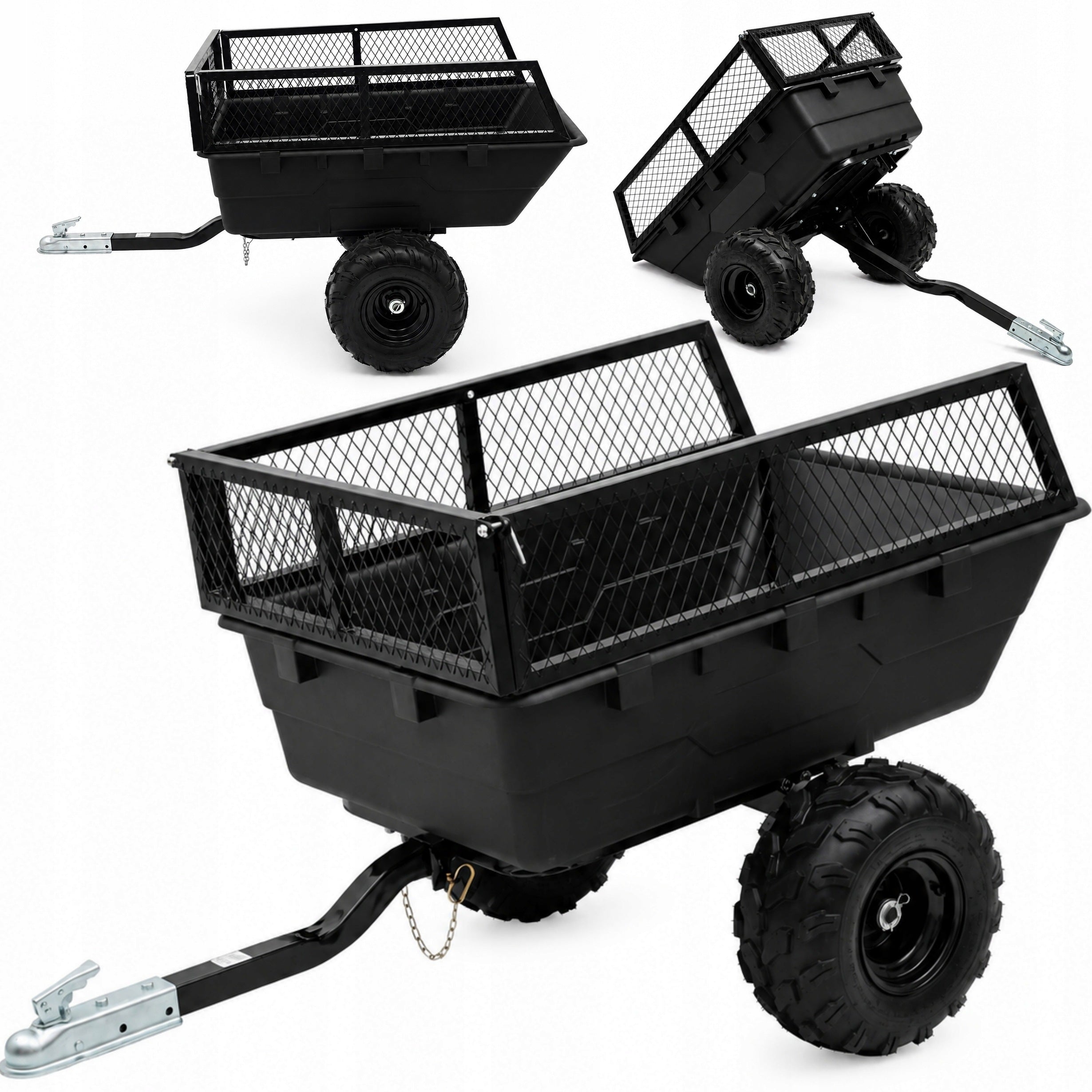 GARDEN TRAILER DUMP TRUCK QUADA TRACTOR MOWER WITH EXTENSIONS 700kg