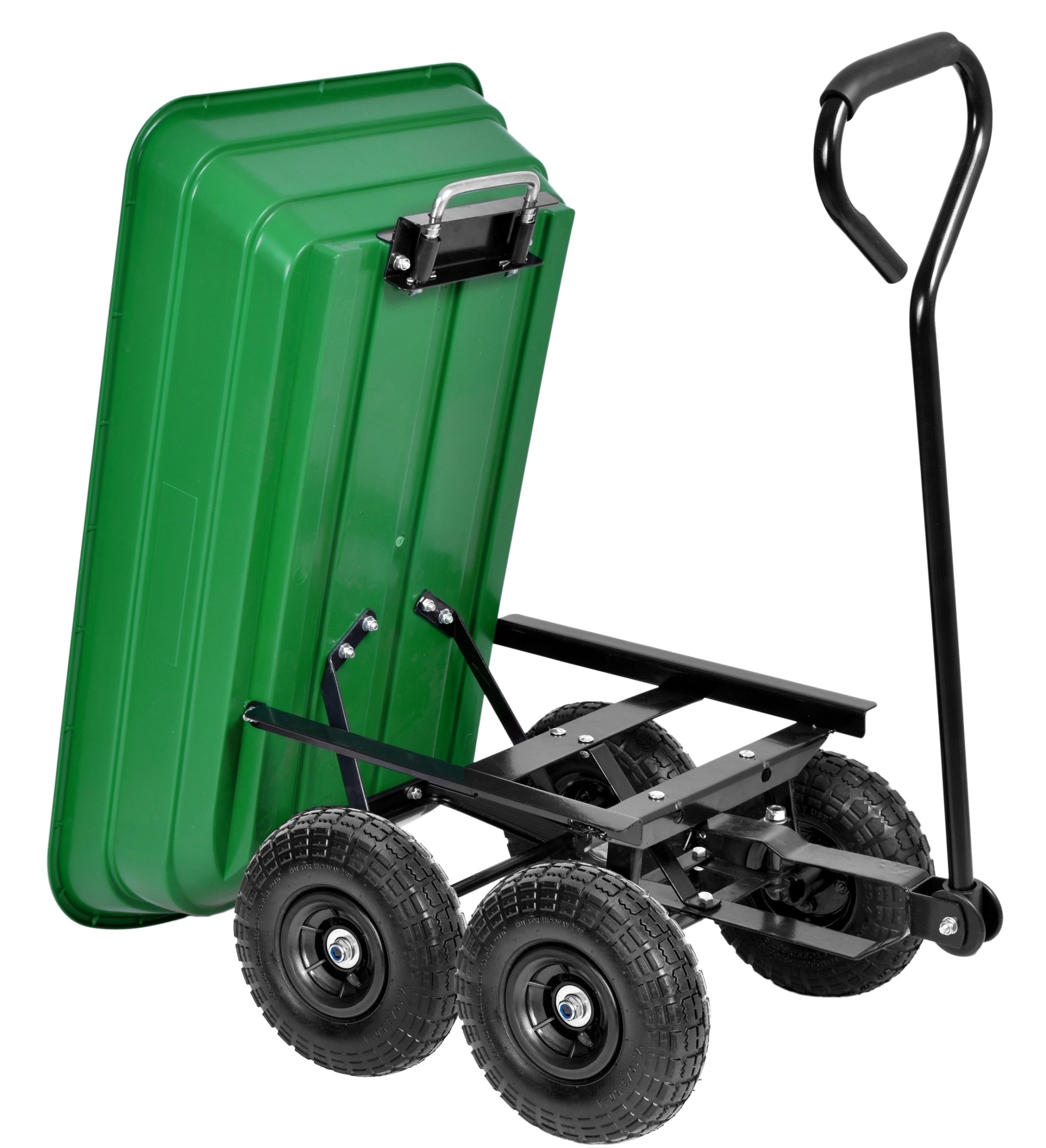 GARDEN TRANSPORT TROLLEY FOR GARDEN TIPPER WHEELBARROW LARGE TRAILER 300kg Wheels number 4