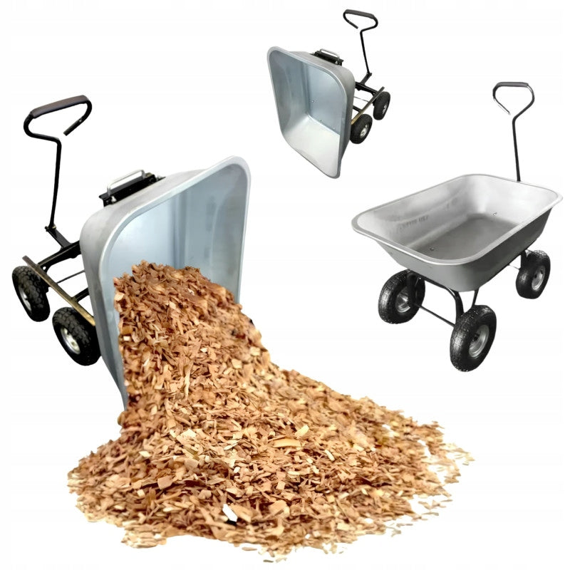 GARDEN TRANSPORT TROLLEY TIPPER TRAILER 80L 300KG WHEELBARROW Packaging status original