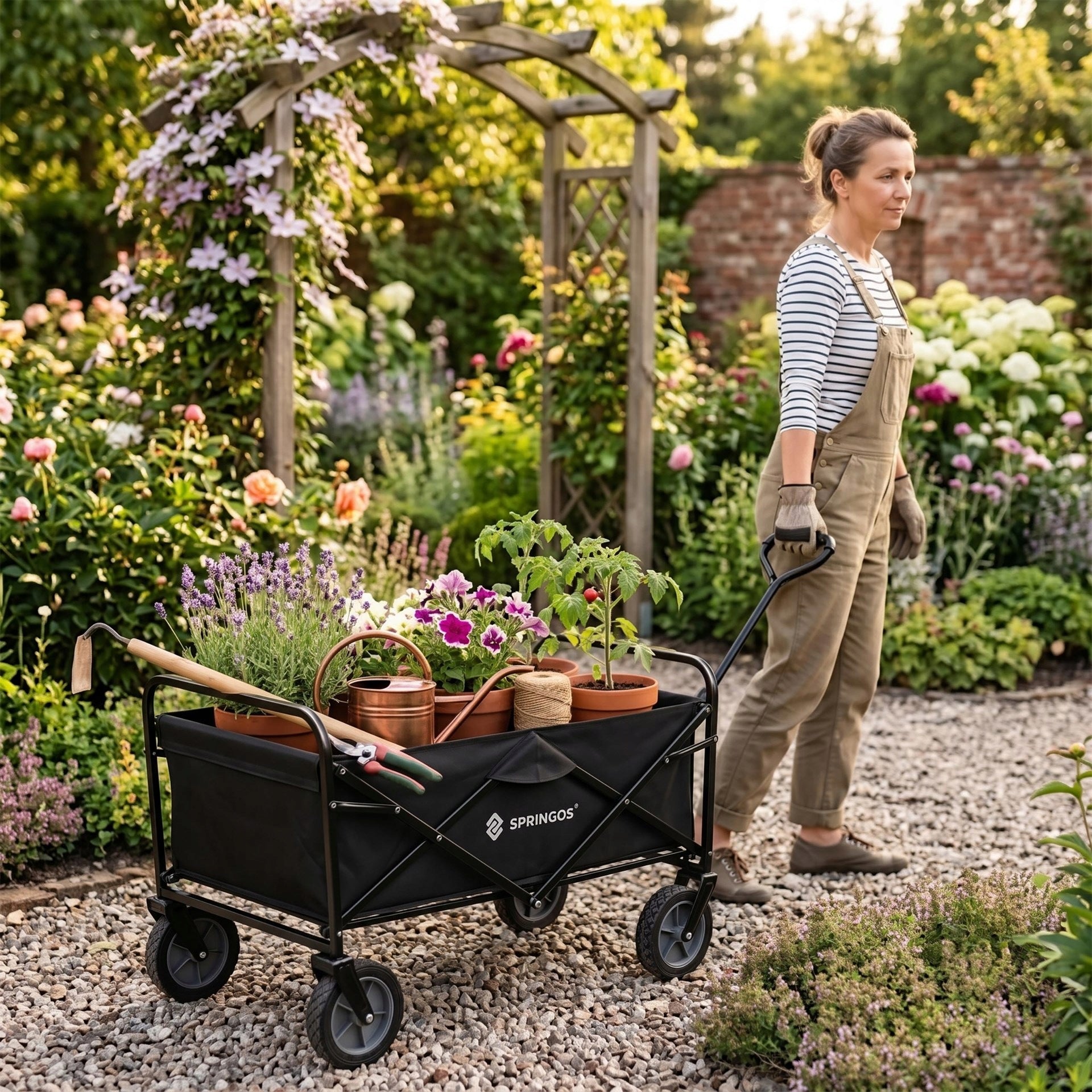 GARDEN TRANSPORT TROLLEY WHEELBARROW HIKING TRAILER FOLDING BEACH Kind trolley