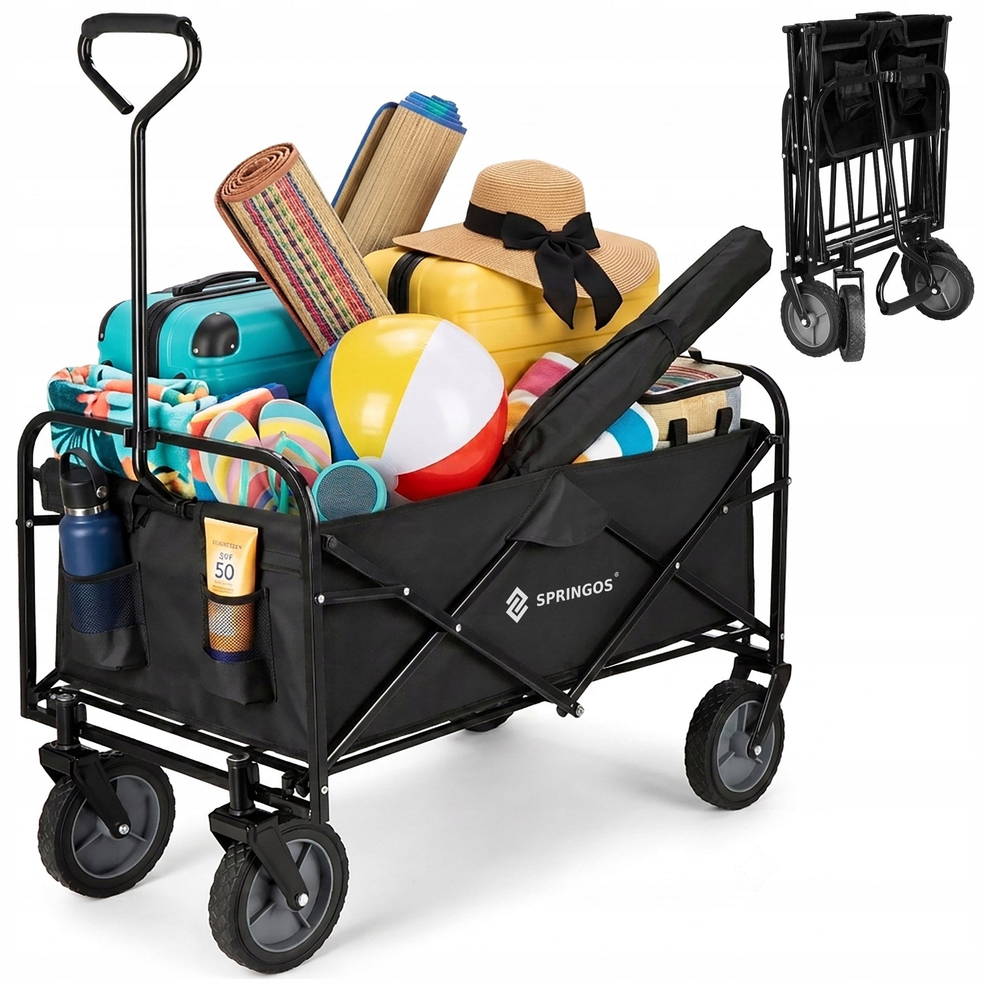 GARDEN TRANSPORT TROLLEY WHEELBARROW HIKING TRAILER FOLDING BEACH Manufacturer code GA0084