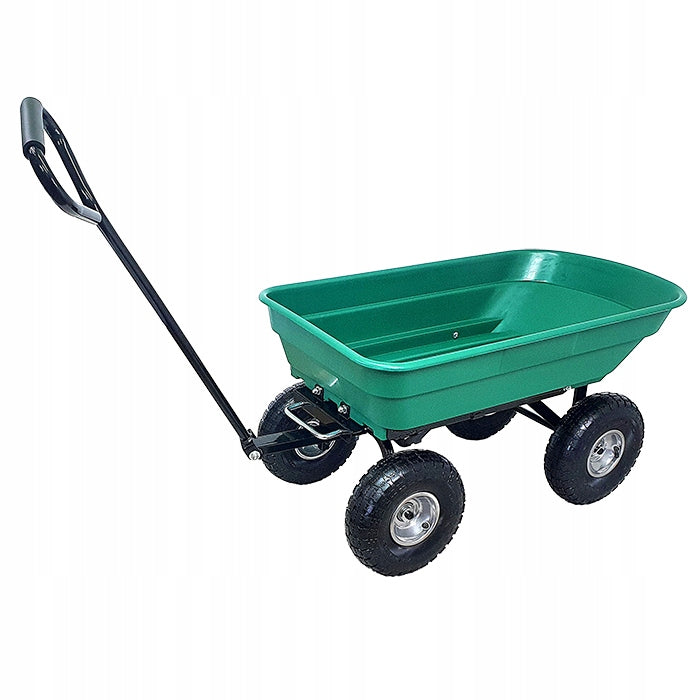 GARDEN TRANSPORT TROLLEY with Tipper Trailer Wheelbarrow Dump Truck Sherman Capacity 52 l